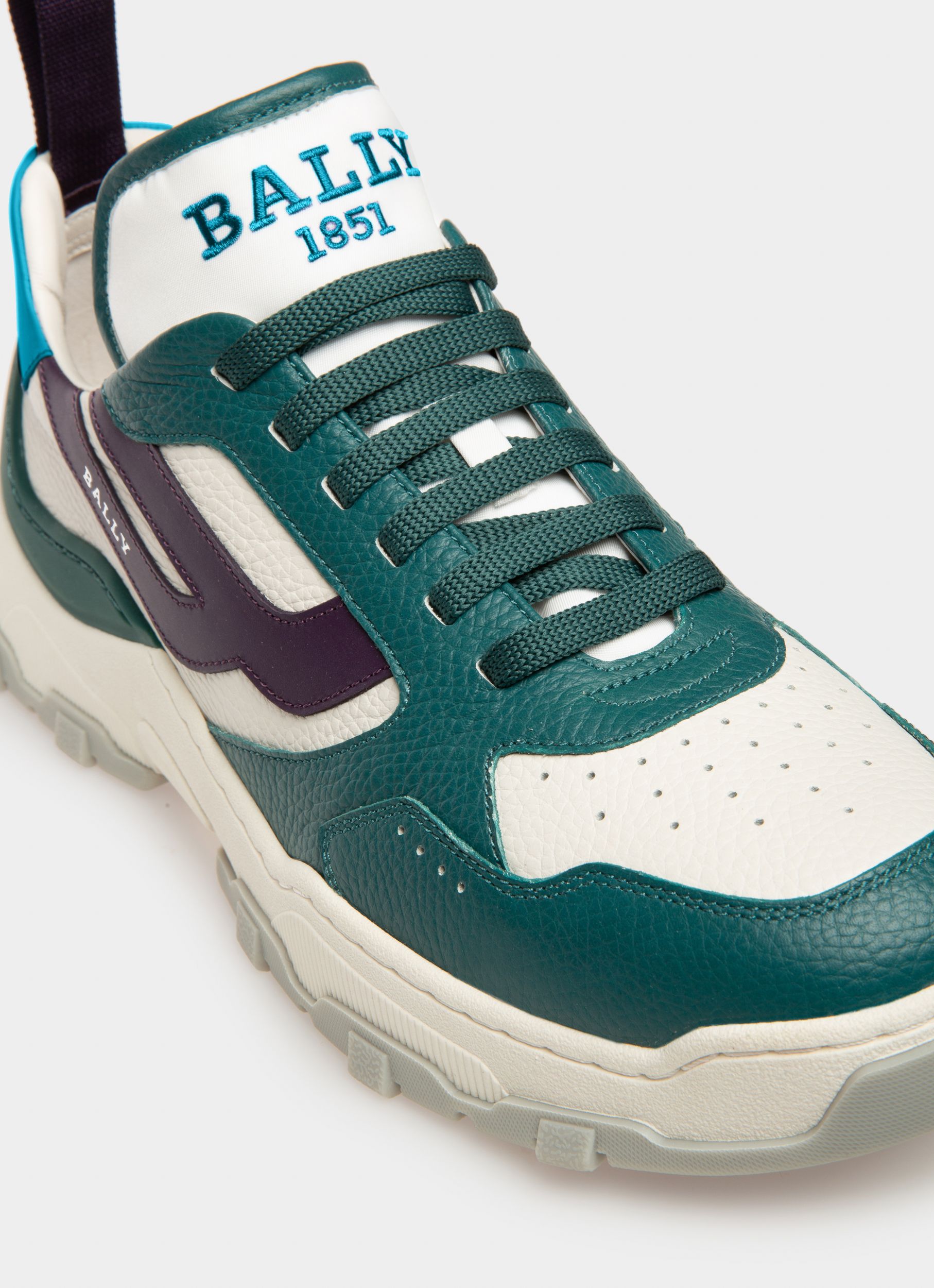Holden Sneaker Aus Leder Und Stoff In Grün Und Weiss - Herren - Bally - 06
