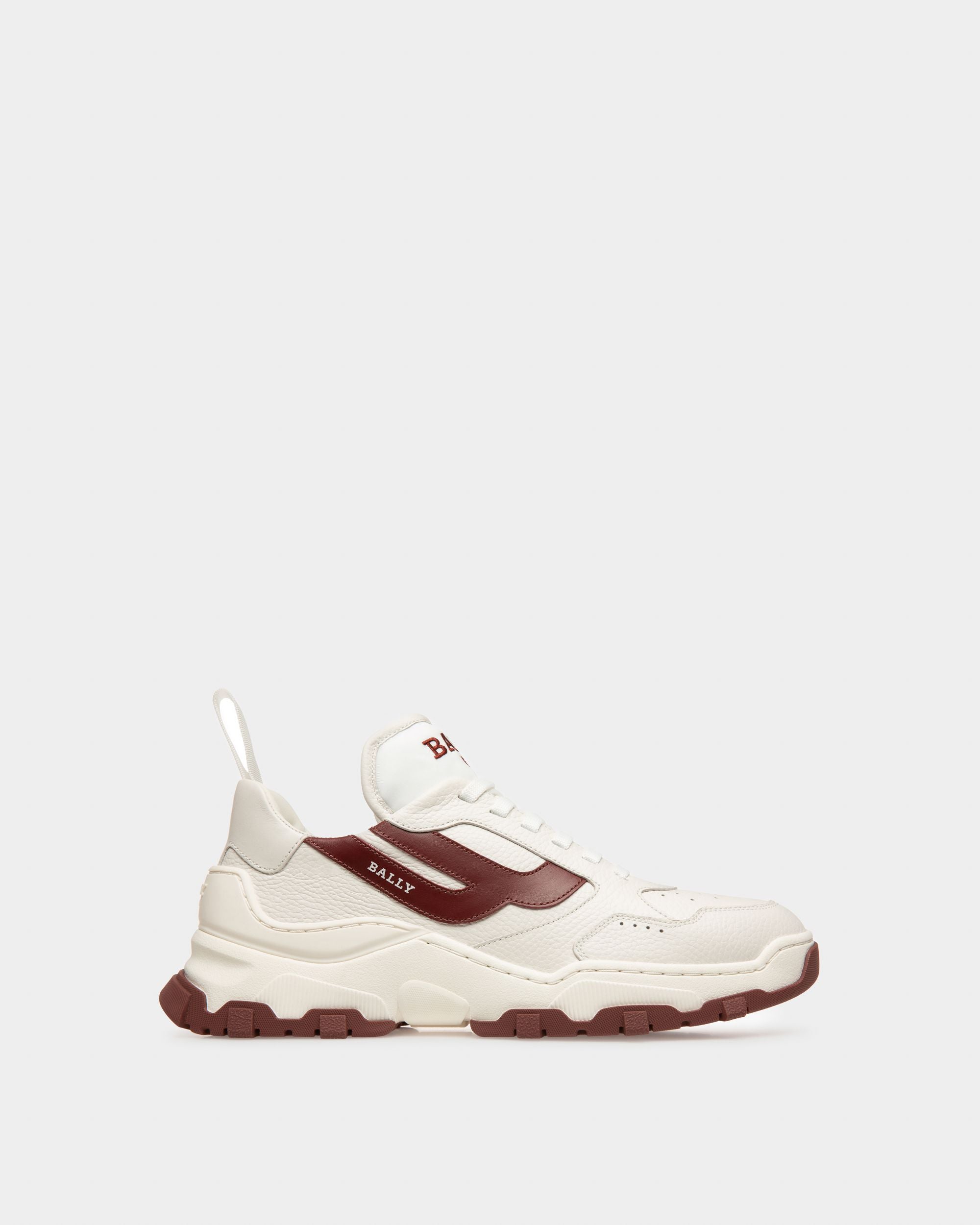 Holden Sneakers In Pelle E Tessuto Bianco E Rosso Antico - Uomo - Bally - 01