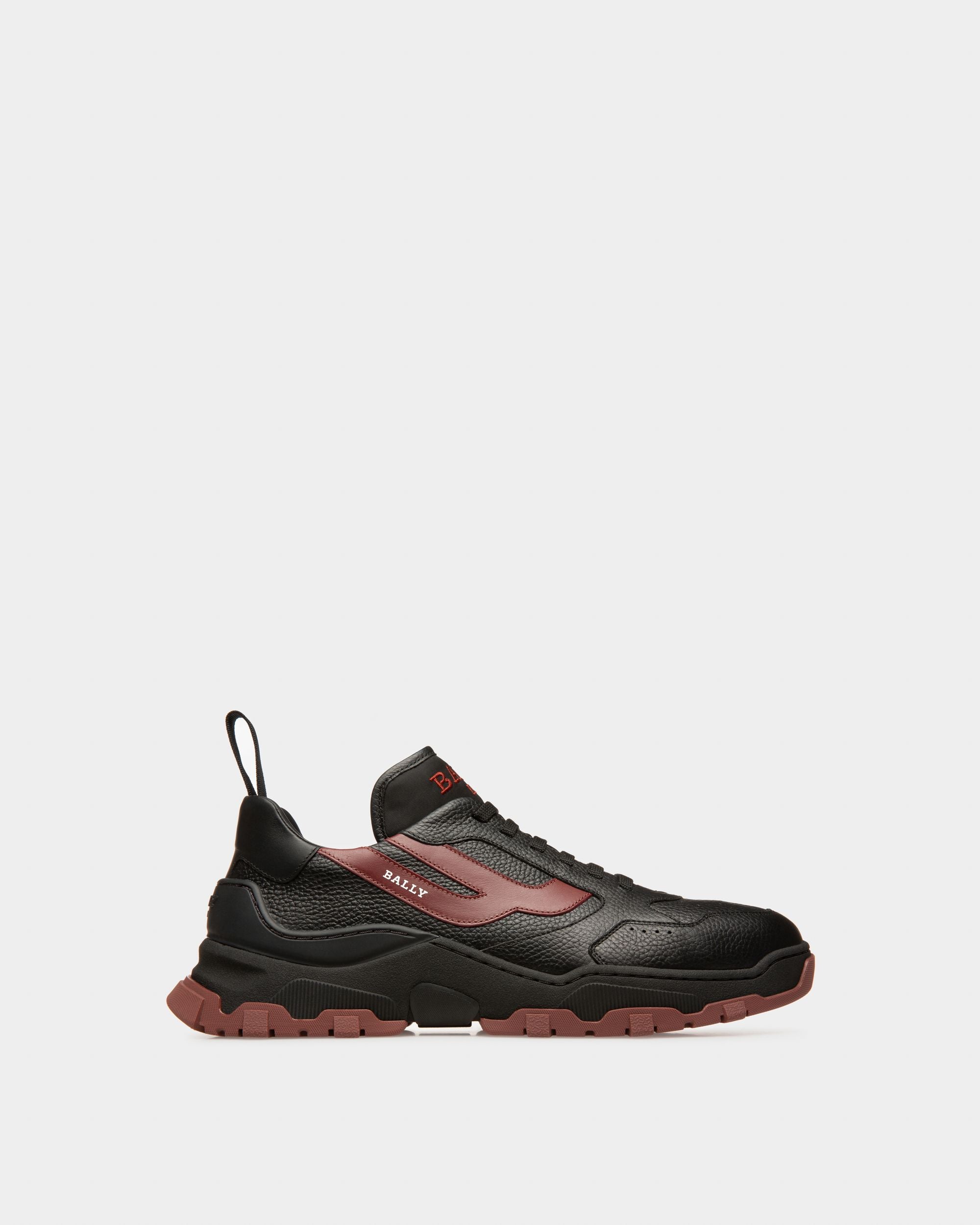 Holden Sneakers En Tissu Et Cuir Et Tissu Noir Et Rouge Héritage - Homme - Bally - 01