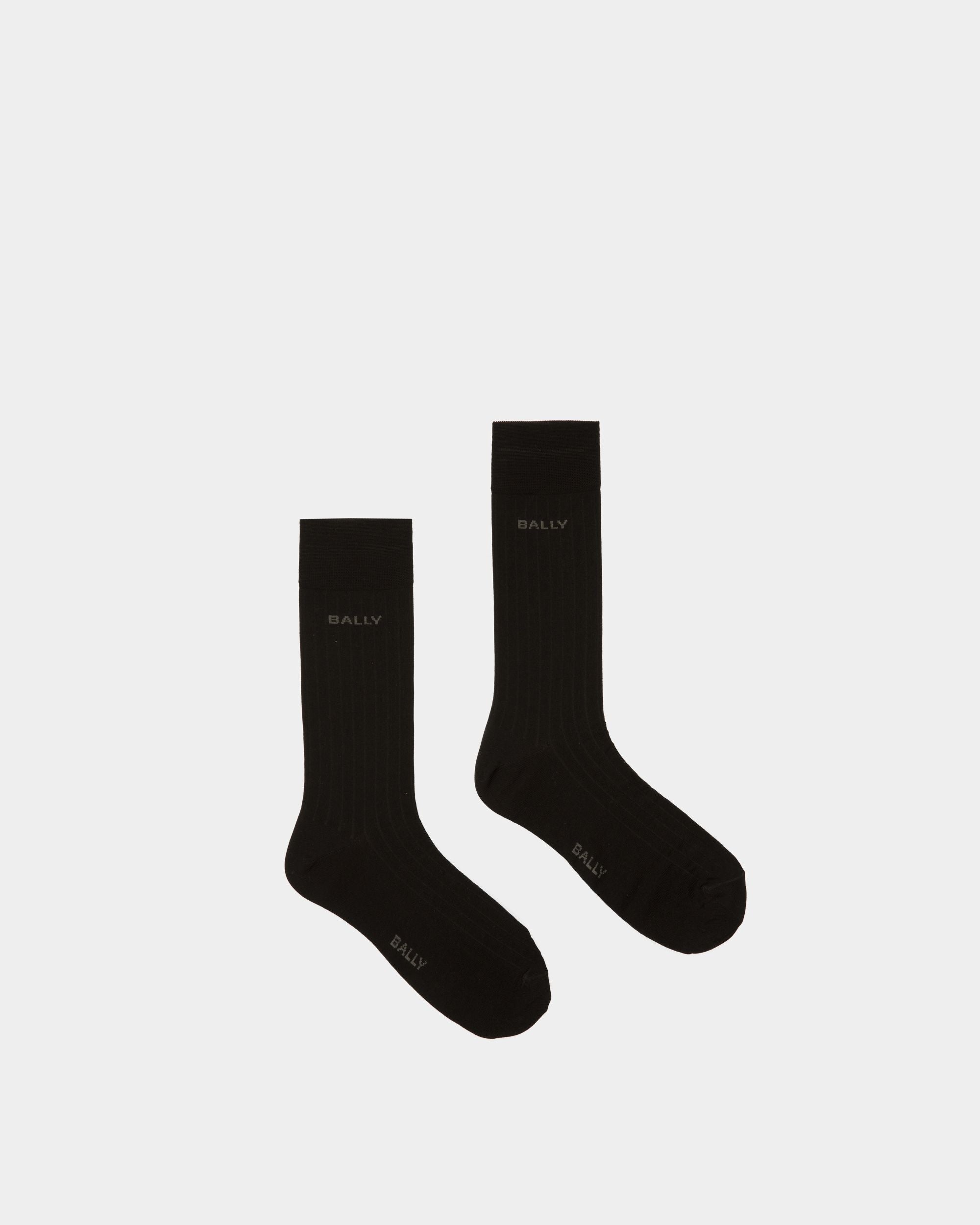 Logo-Socken Aus schwarzem Baumwollgemisch - Herren - Bally - 01
