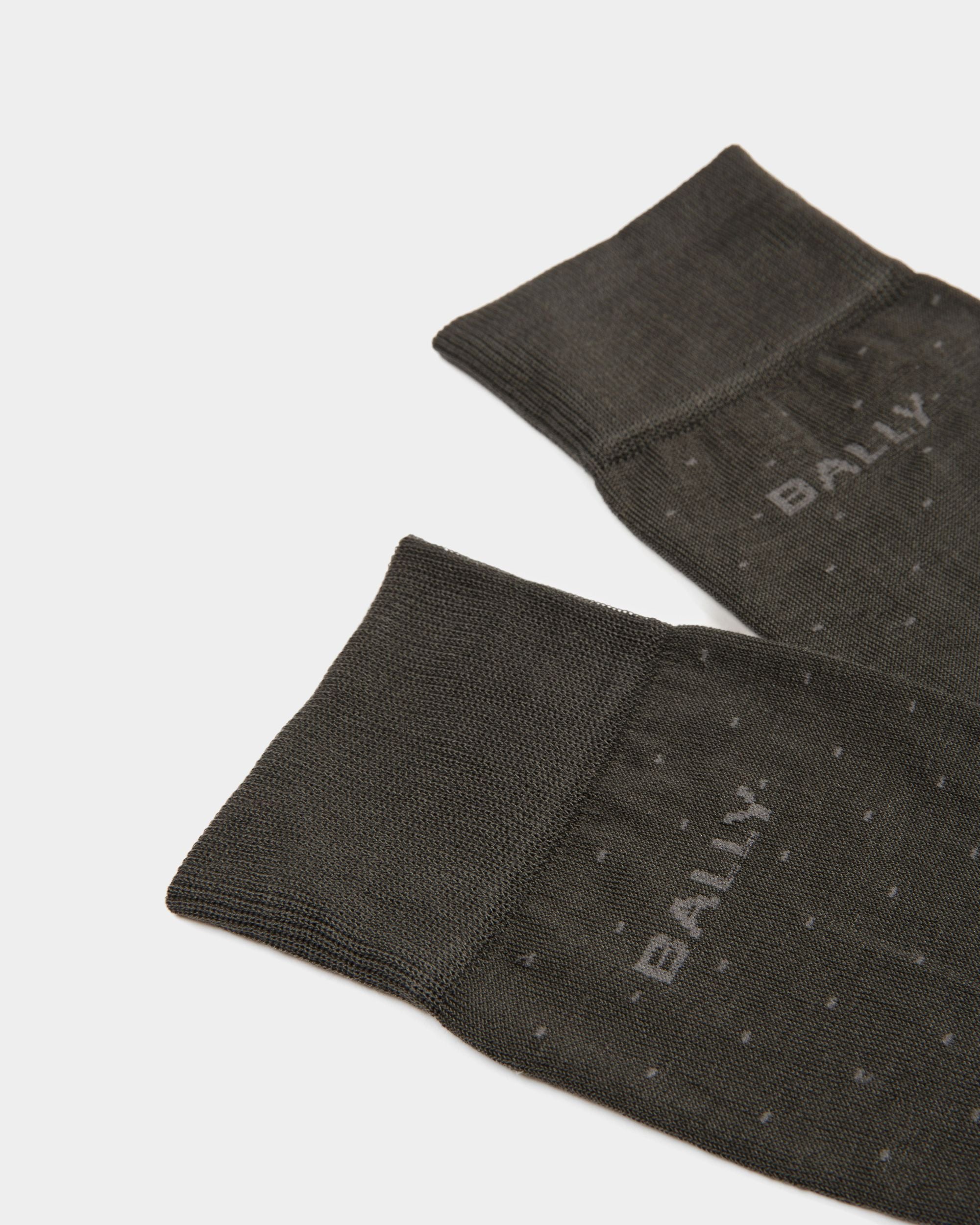 Gerippte Logo-Socken Aus grauem Baumwollgemisch - Herren - Bally - 02