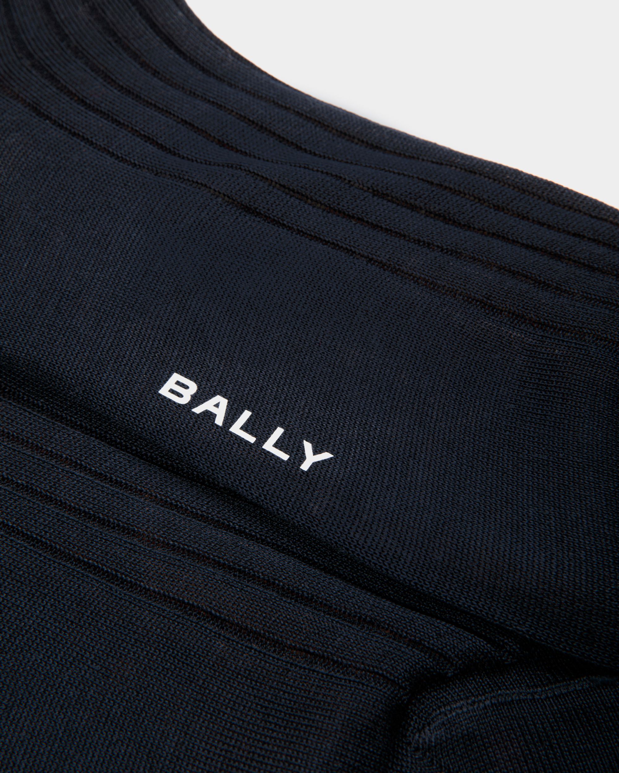 Chaussettes En Coton Navy Blue - Homme - Bally - 02
