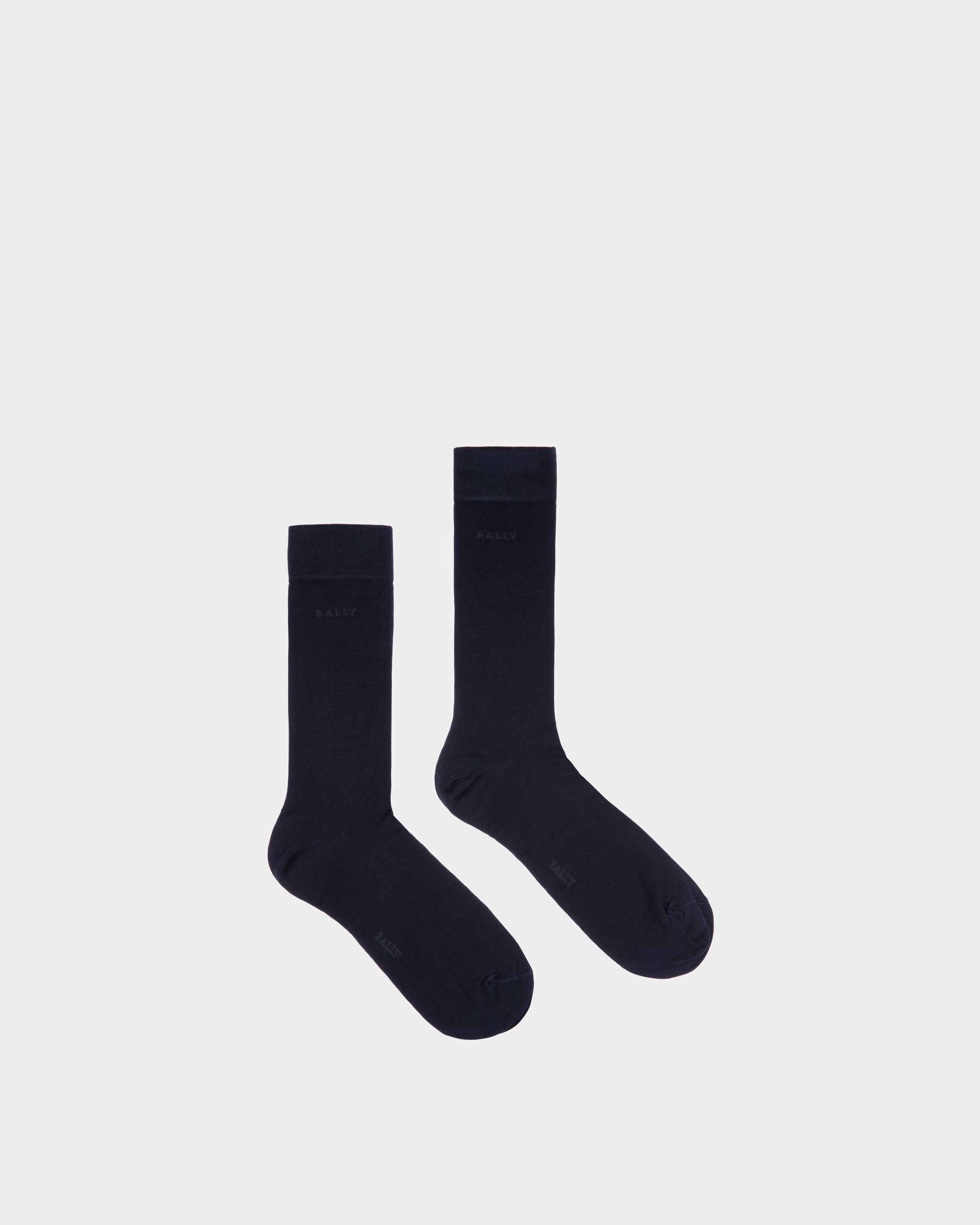 Chaussettes En Coton Bleu Marine - Homme - Bally - 01