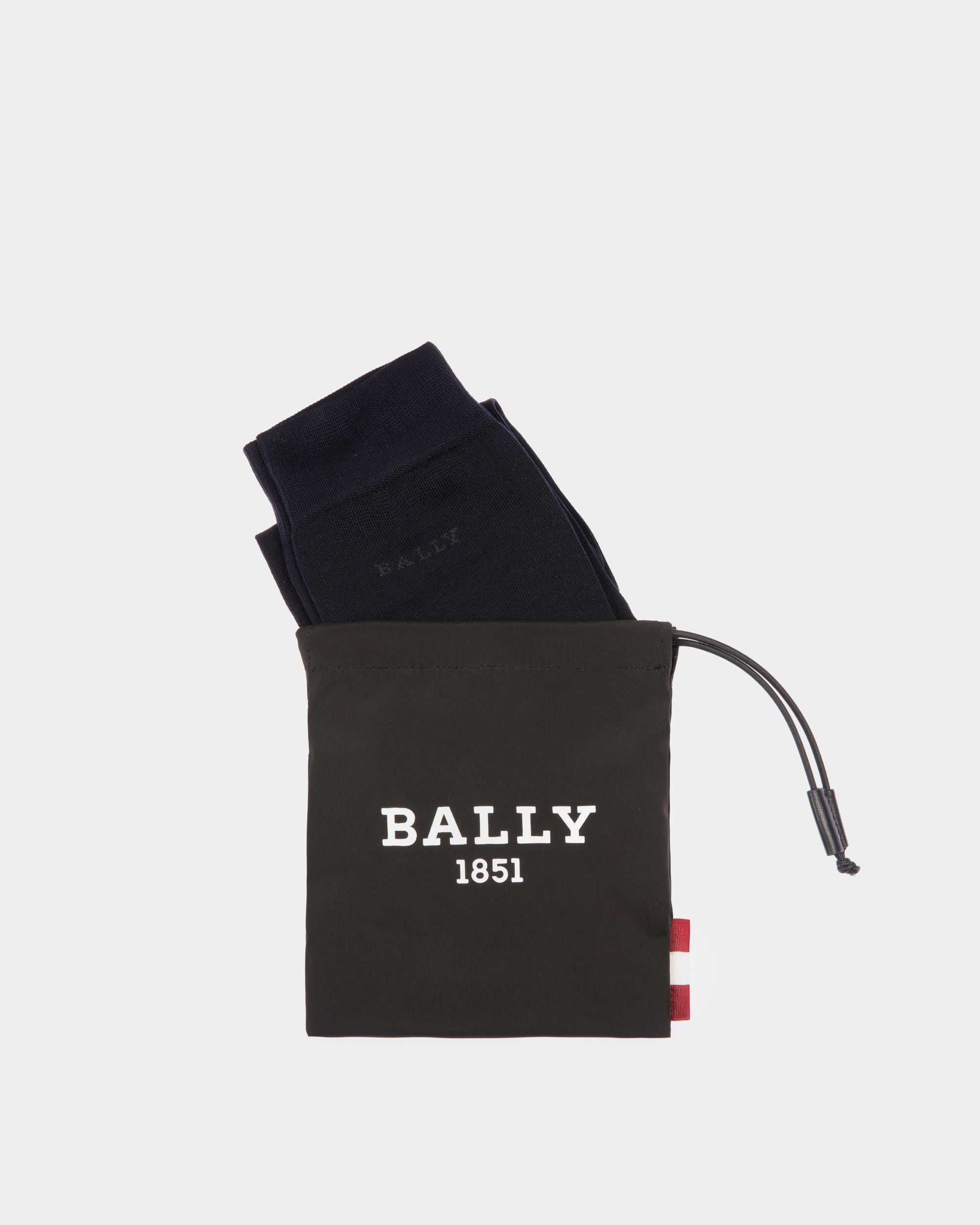 Chaussettes En Coton Bleu Marine - Homme - Bally - 02