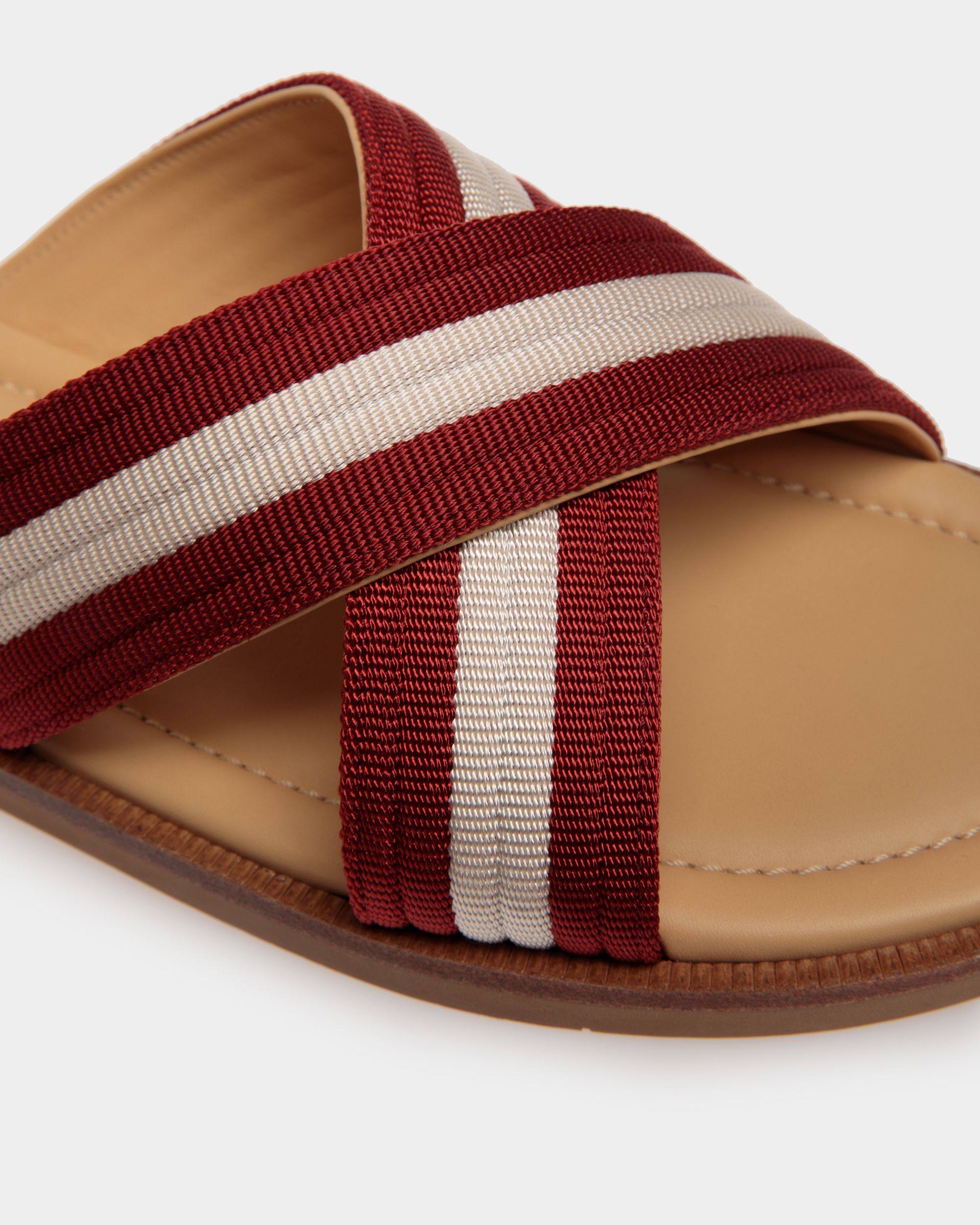 Sandale Glide En Nylon Rouge Et Blanc - Homme - Bally - 04