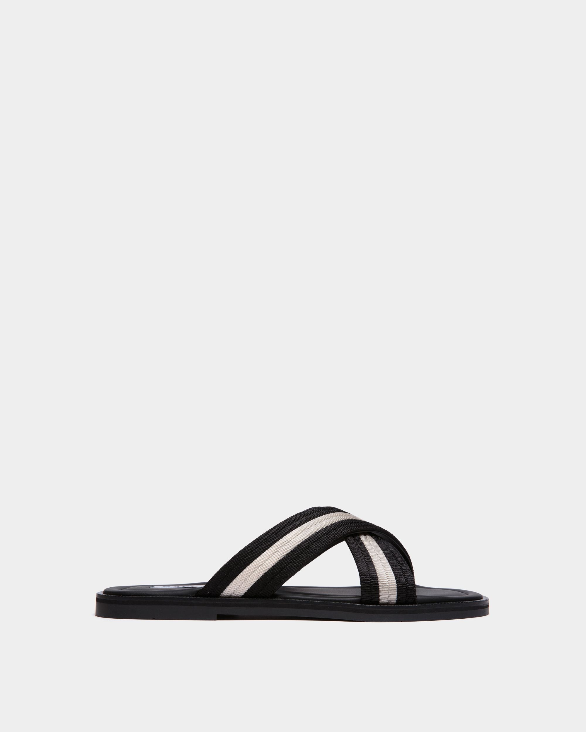 Glide Sandale Aus Nylon In Schwarz Und Weiß - Herren - Bally - 01