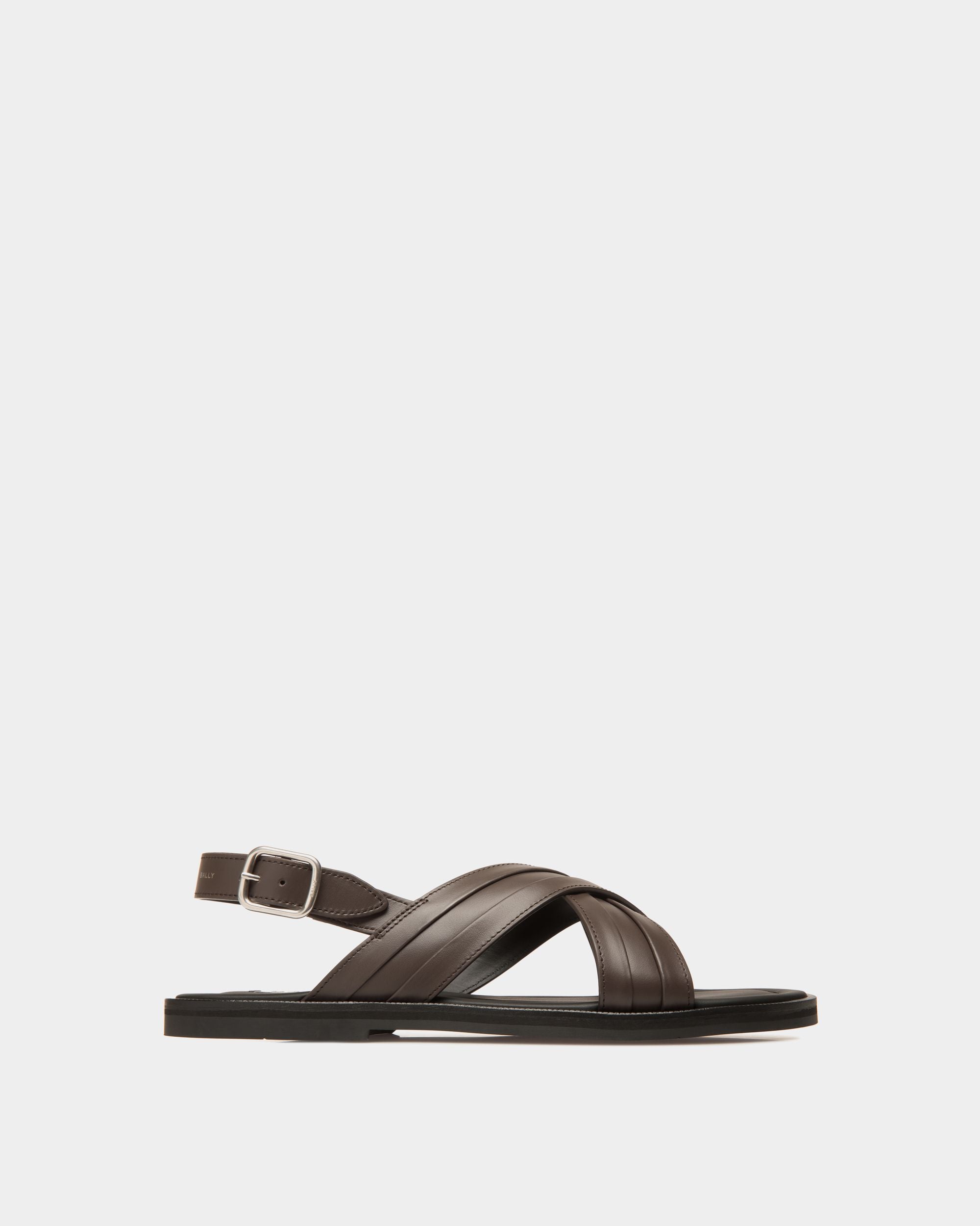Sandalo Glide In Pelle Color Ebano - Uomo - Bally - 01