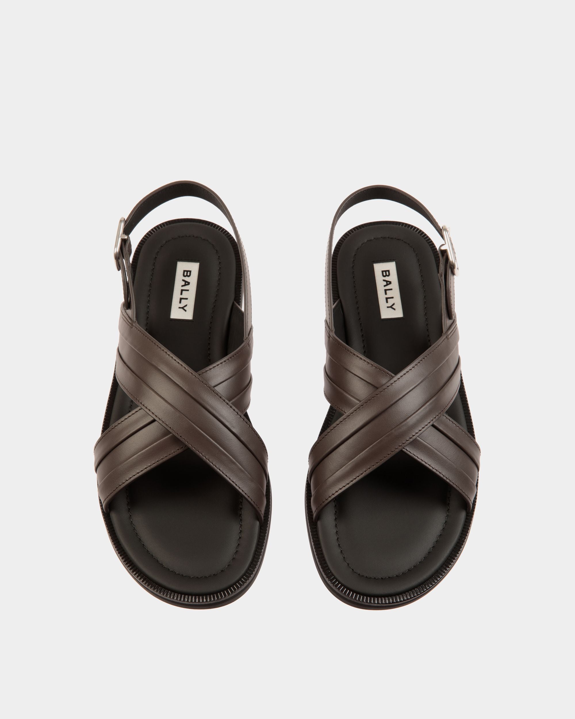 Sandalo Glide In Pelle Color Ebano - Uomo - Bally - 04