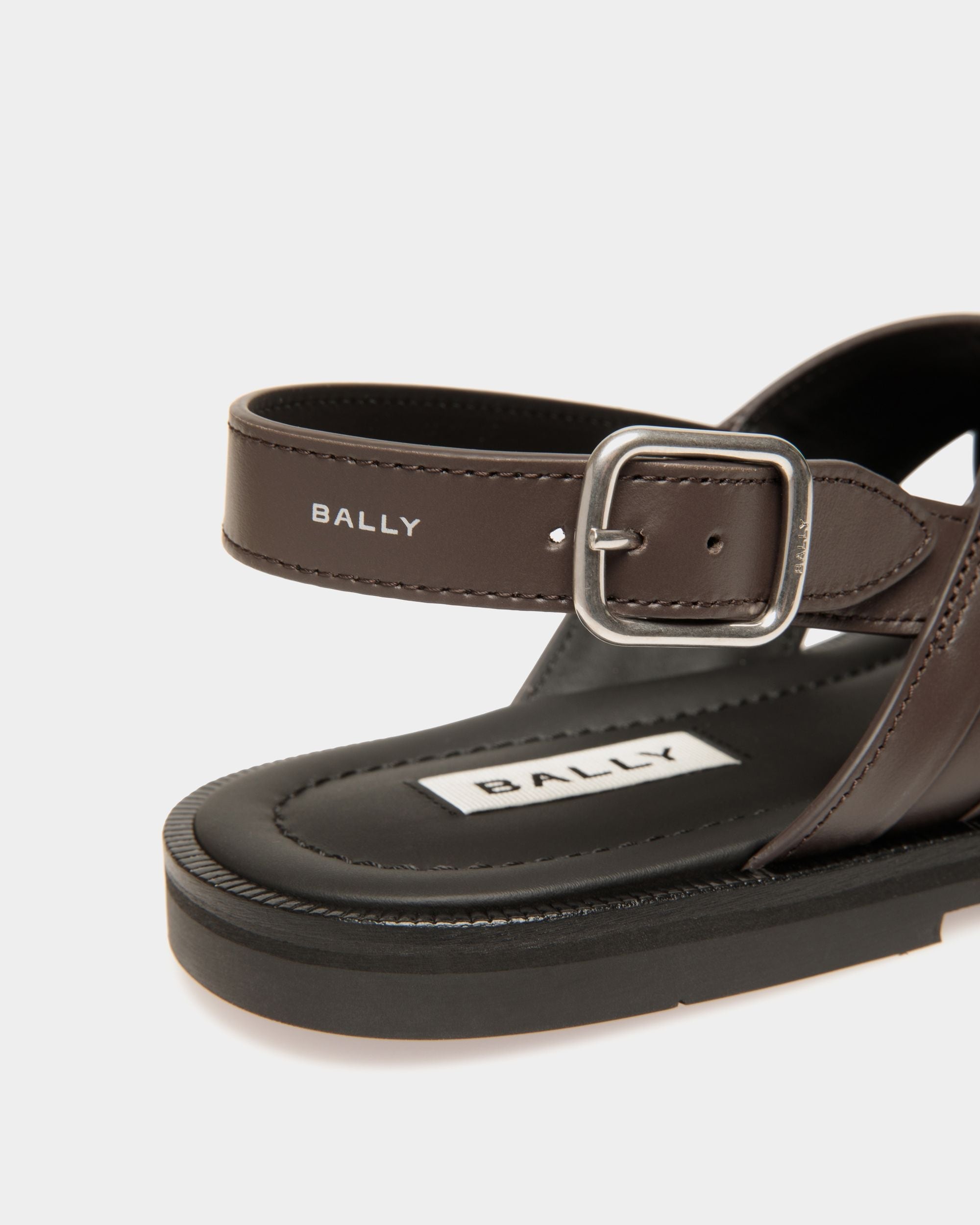 Sandalo Glide In Pelle Color Ebano - Uomo - Bally - 05