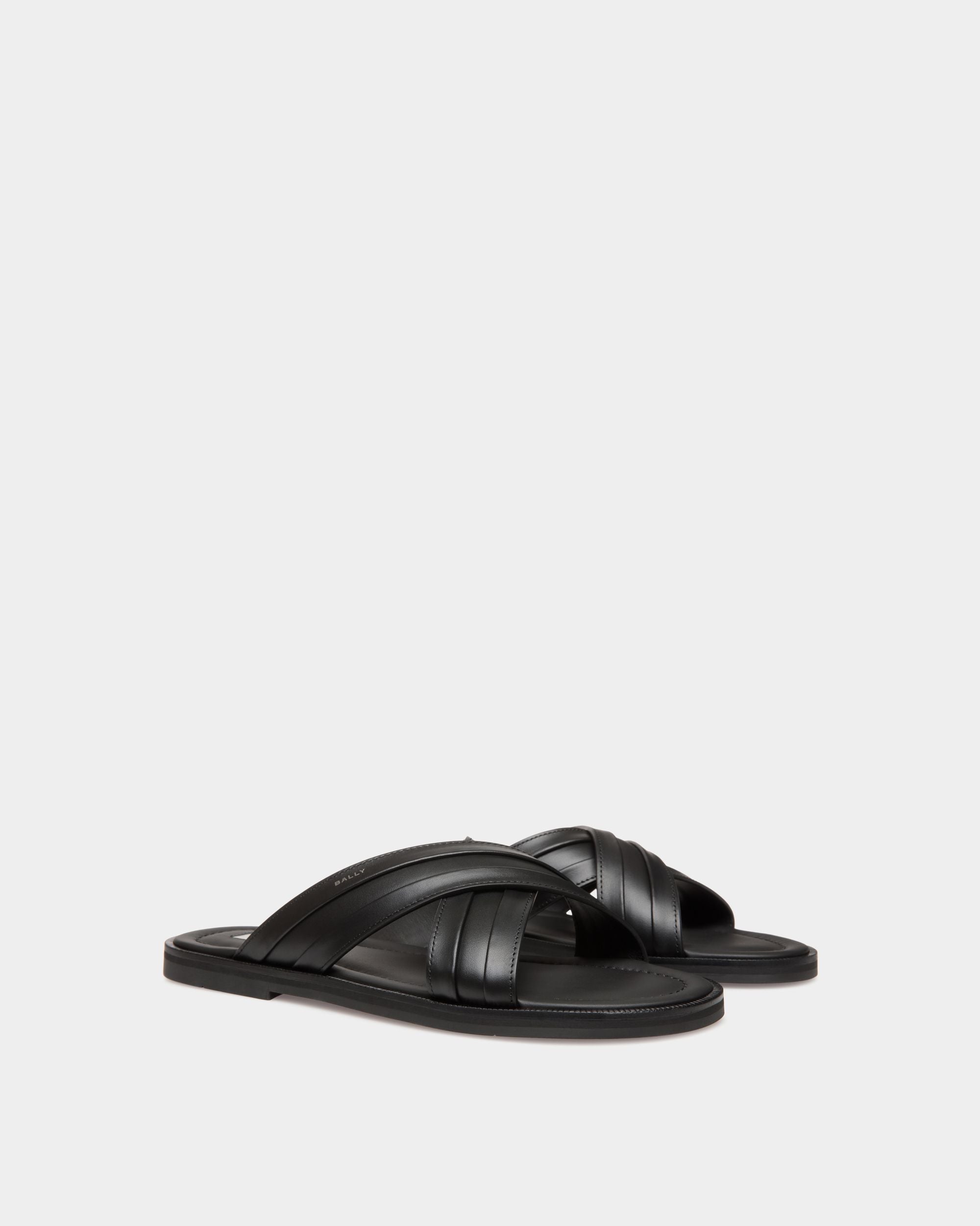 Sandale Glide En Cuir Noir - Homme - Bally - 02