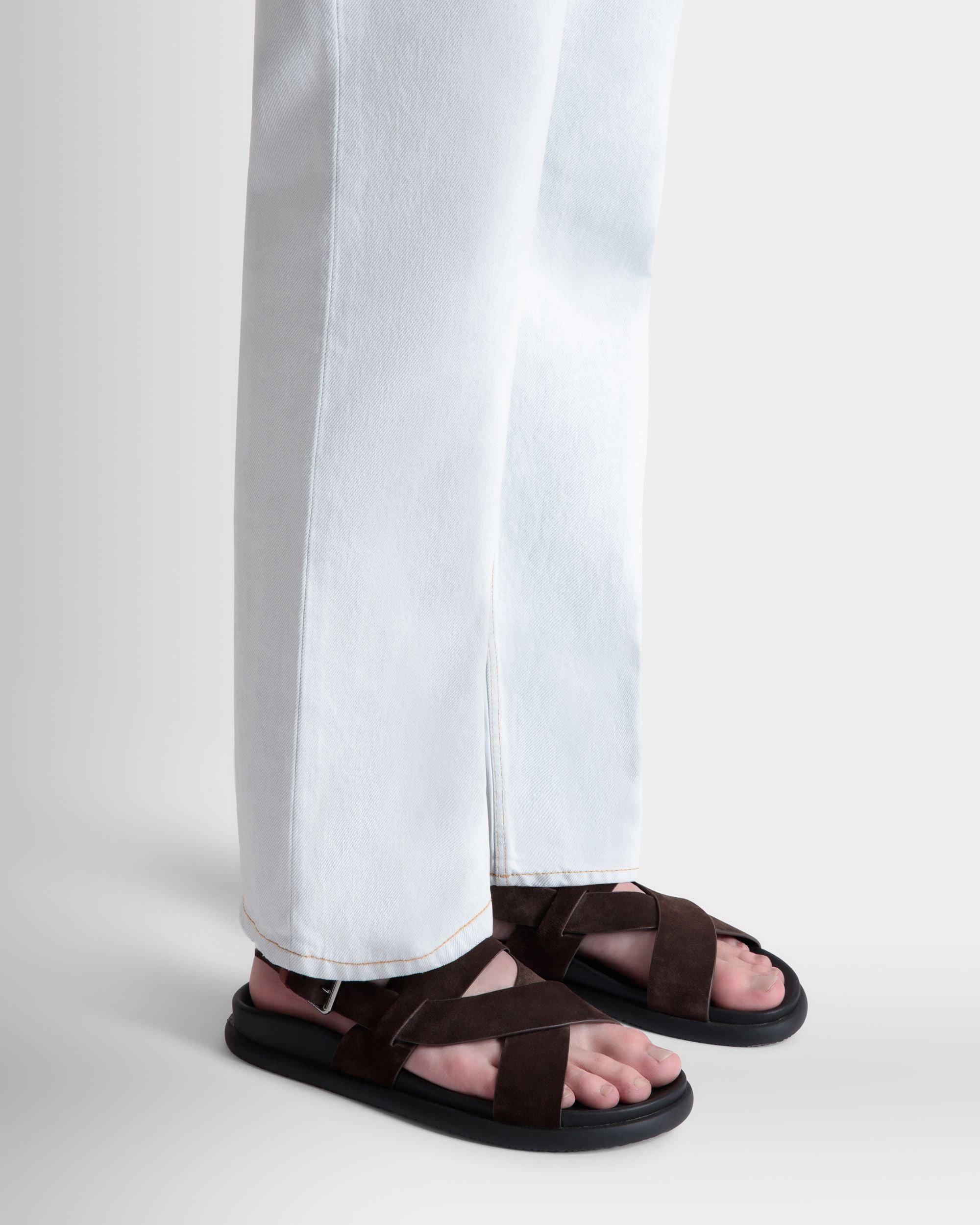 Newport Sandal in Ebano Suede - Men's - Bally - 02