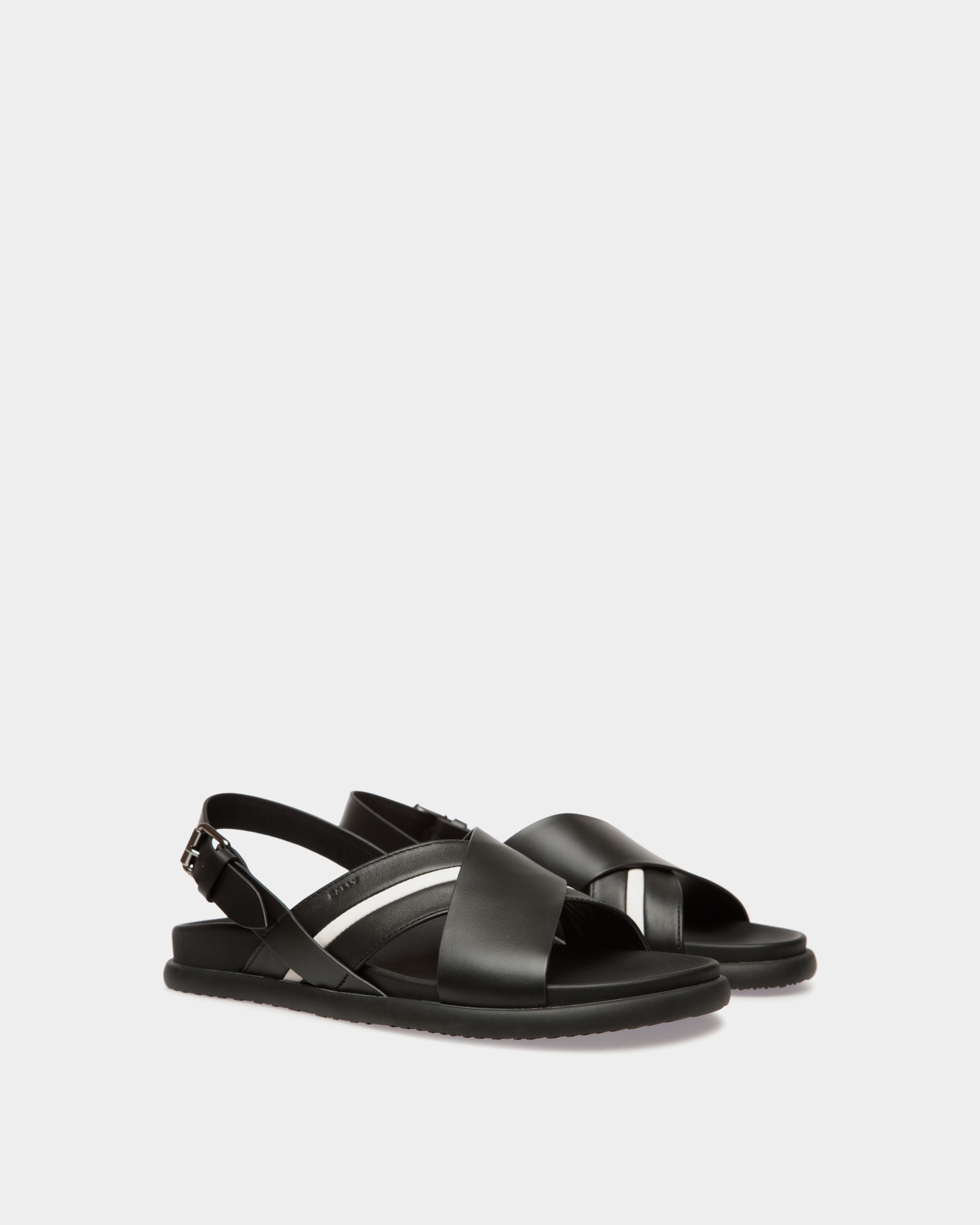Newport Sandale Aus Leder In Schwarz - Homme - Bally - 03