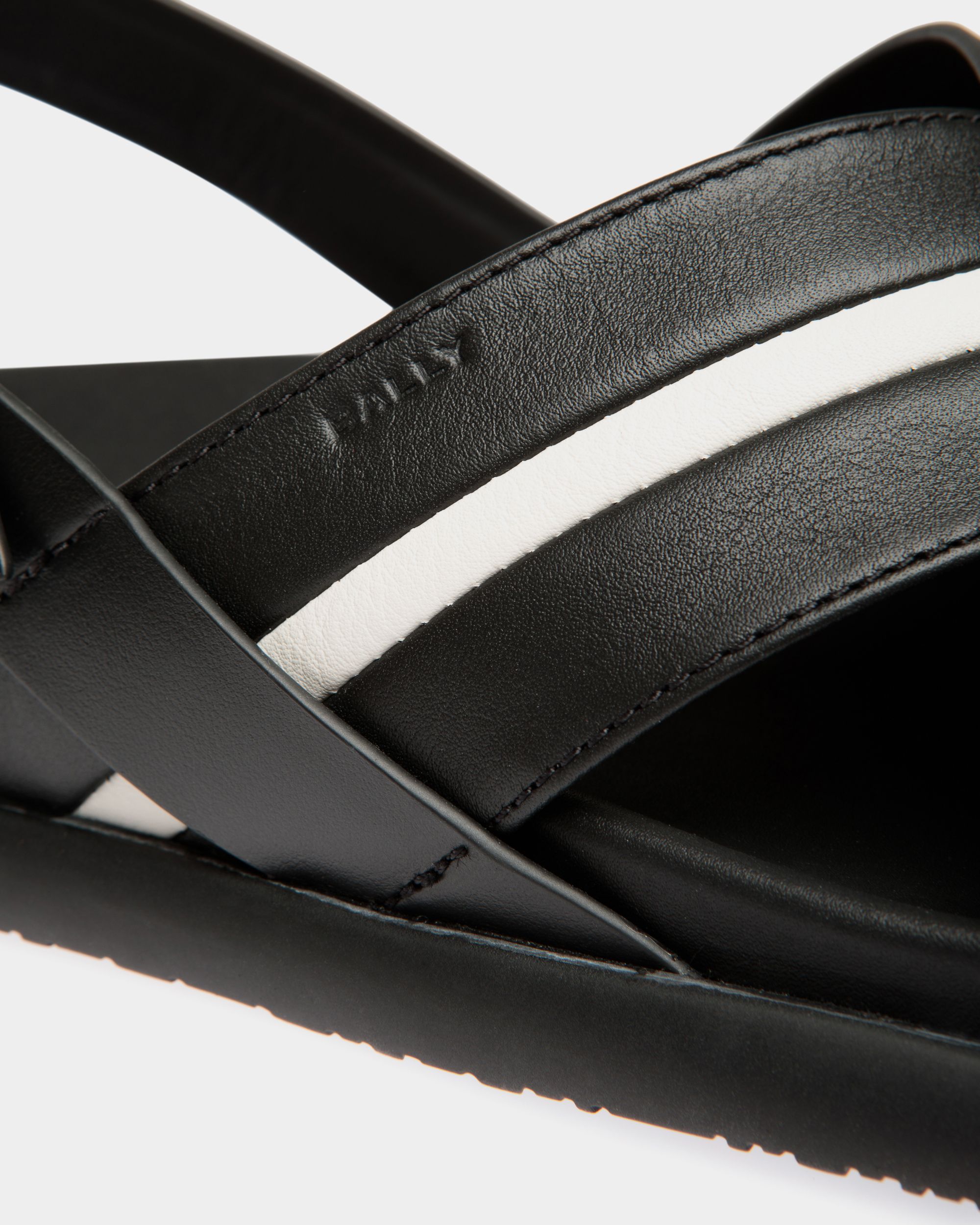 Newport Sandale Aus Leder In Schwarz - Homme - Bally - 06