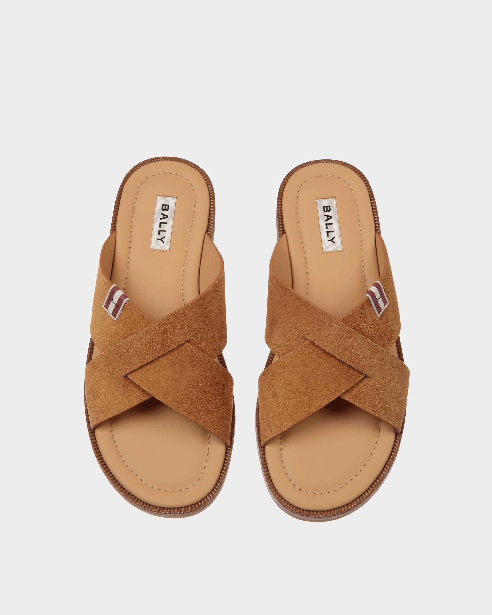 Sandalo Glide In Pelle Scamosciata Marrone - Uomo - Bally - 04