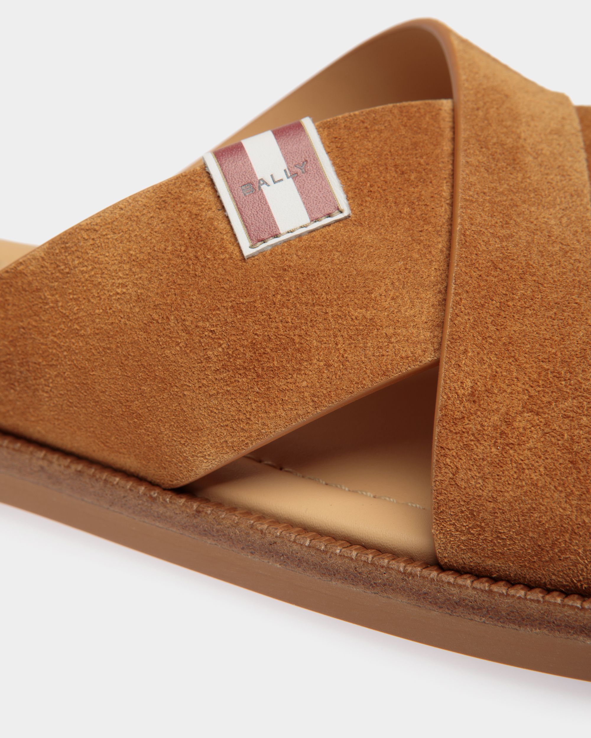 Sandalo Glide In Pelle Scamosciata Marrone - Uomo - Bally - 04