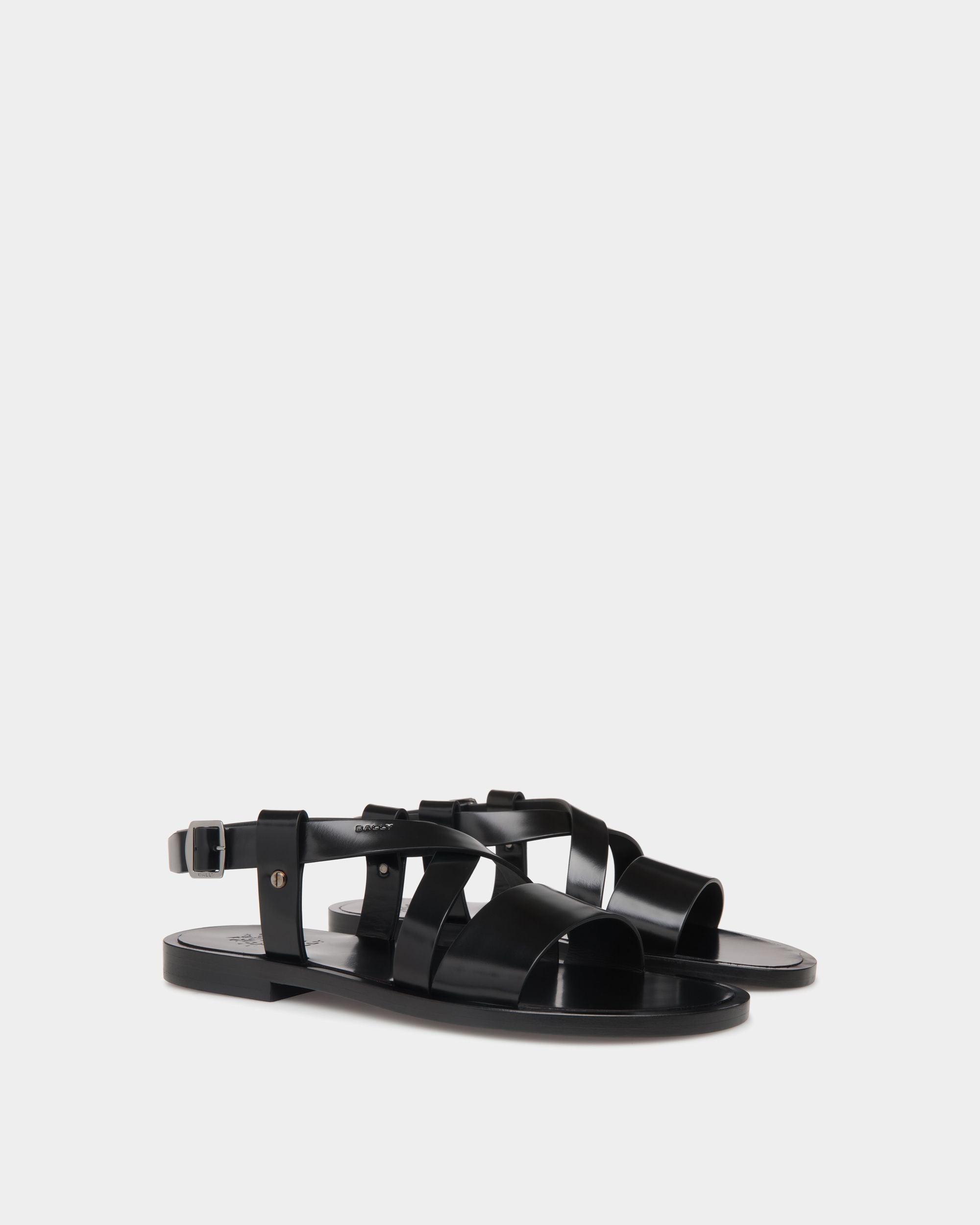 Sandalo Salis In Pelle Nera - Uomo - Bally - 02