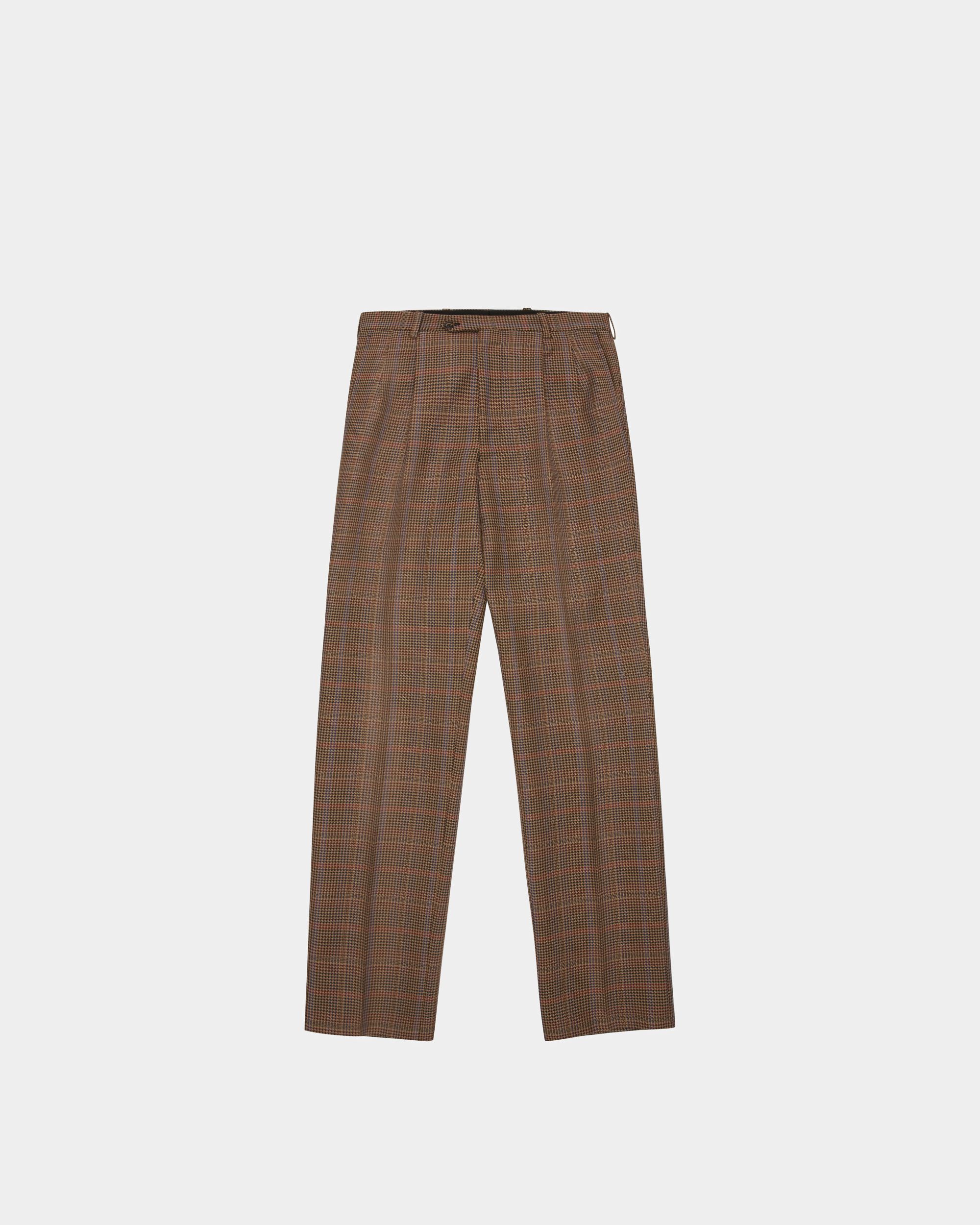Pantalon Tartan Ajusté Coupe Droite En Laine Multicolore - Homme - Bally - 01