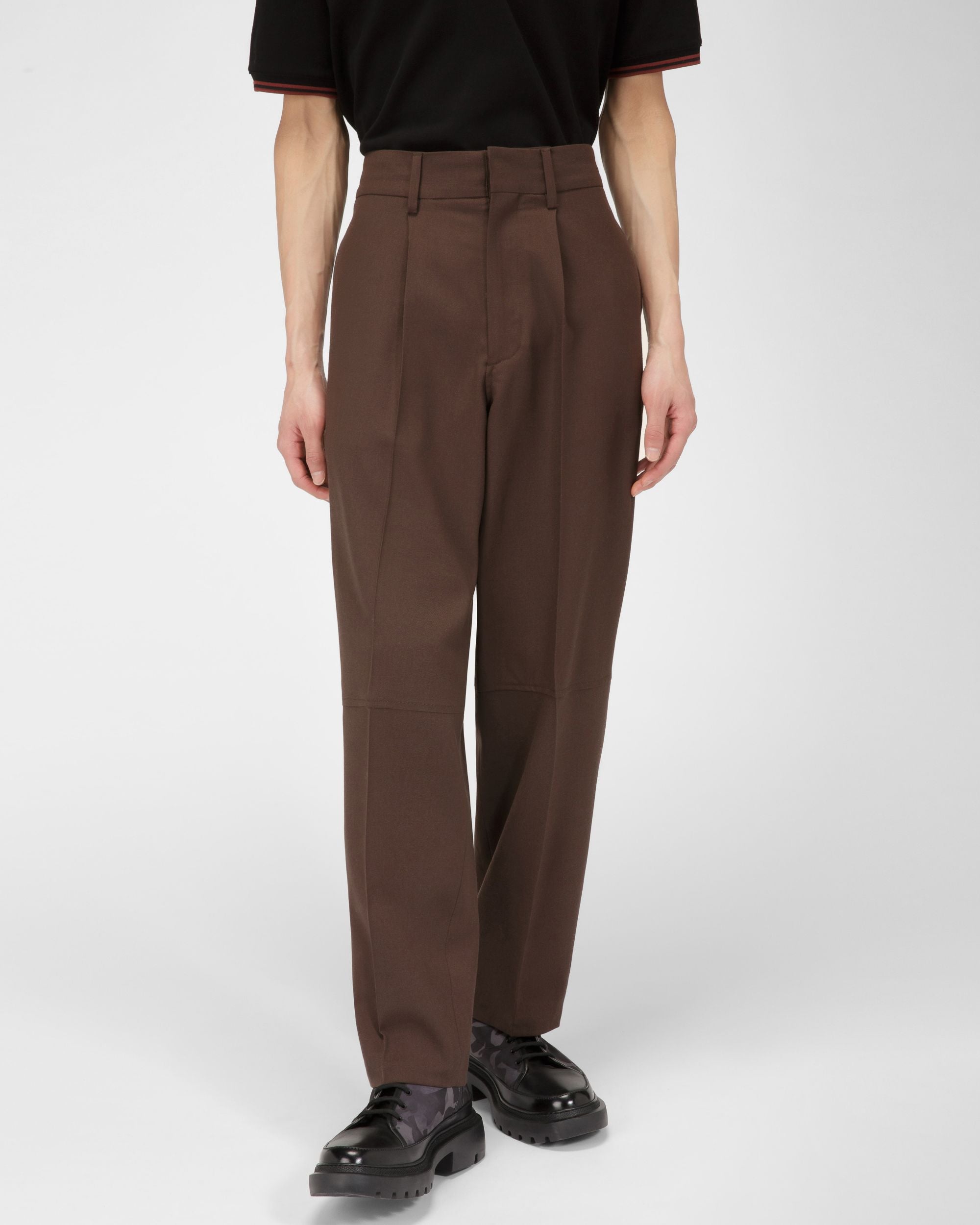 Hose Aus Ebenholzbrauner Wolle - Herren - Bally - 01