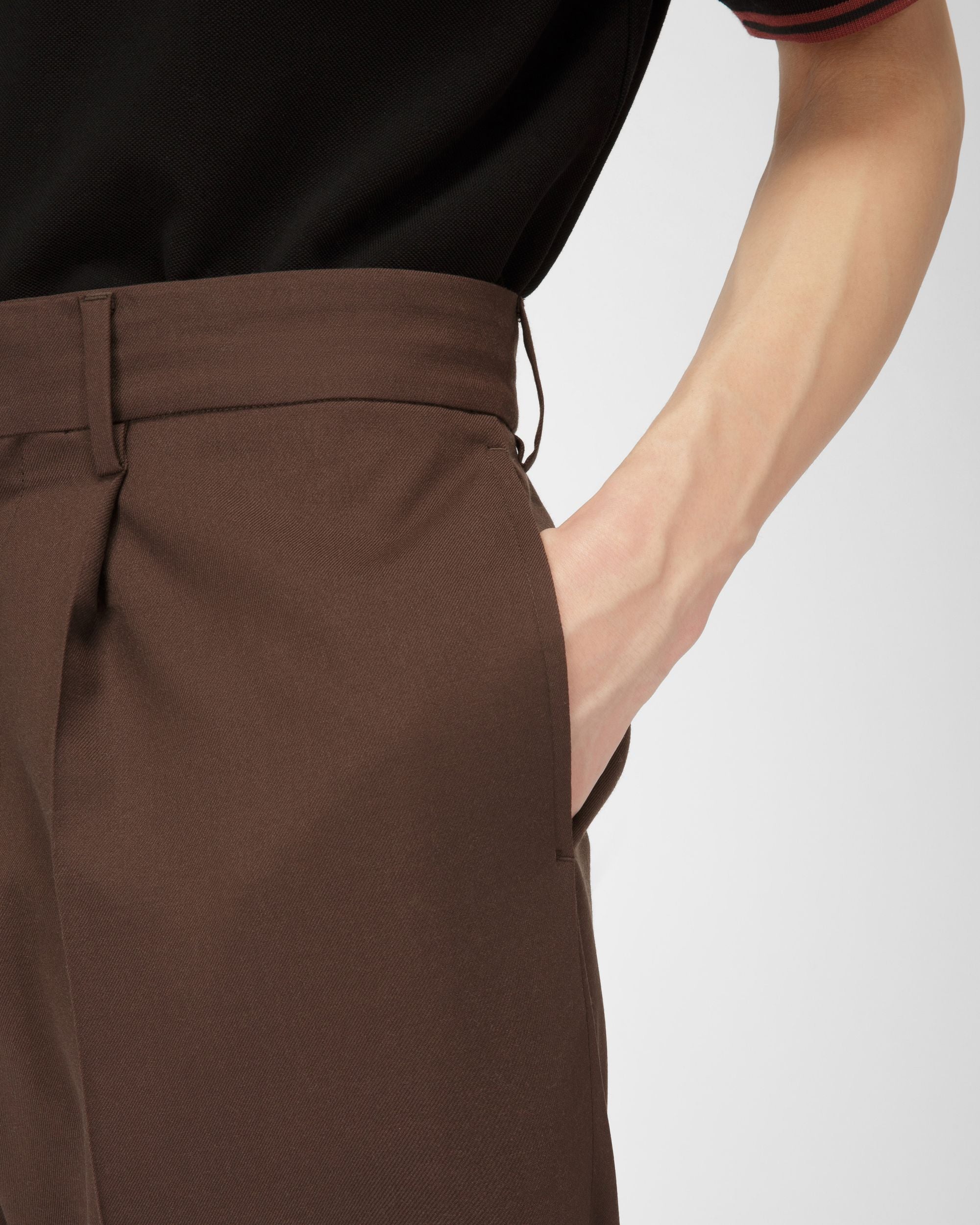 Hose Aus Ebenholzbrauner Wolle - Herren - Bally - 02