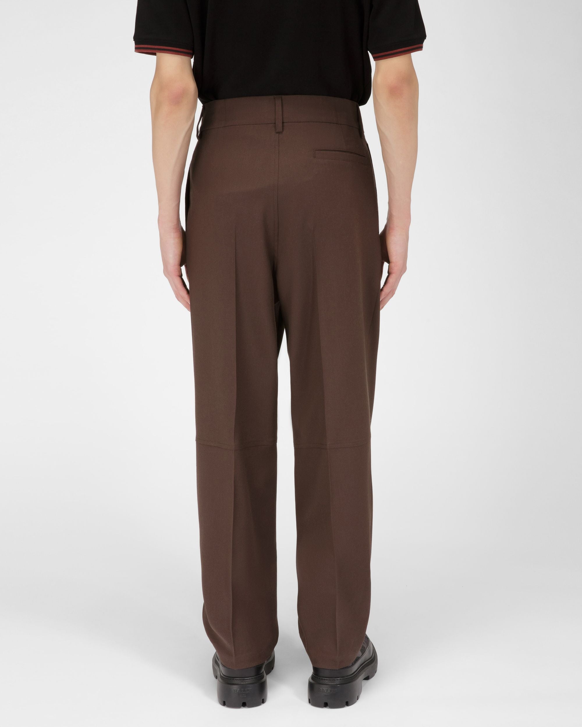 Hose Aus Ebenholzbrauner Wolle - Herren - Bally - 03