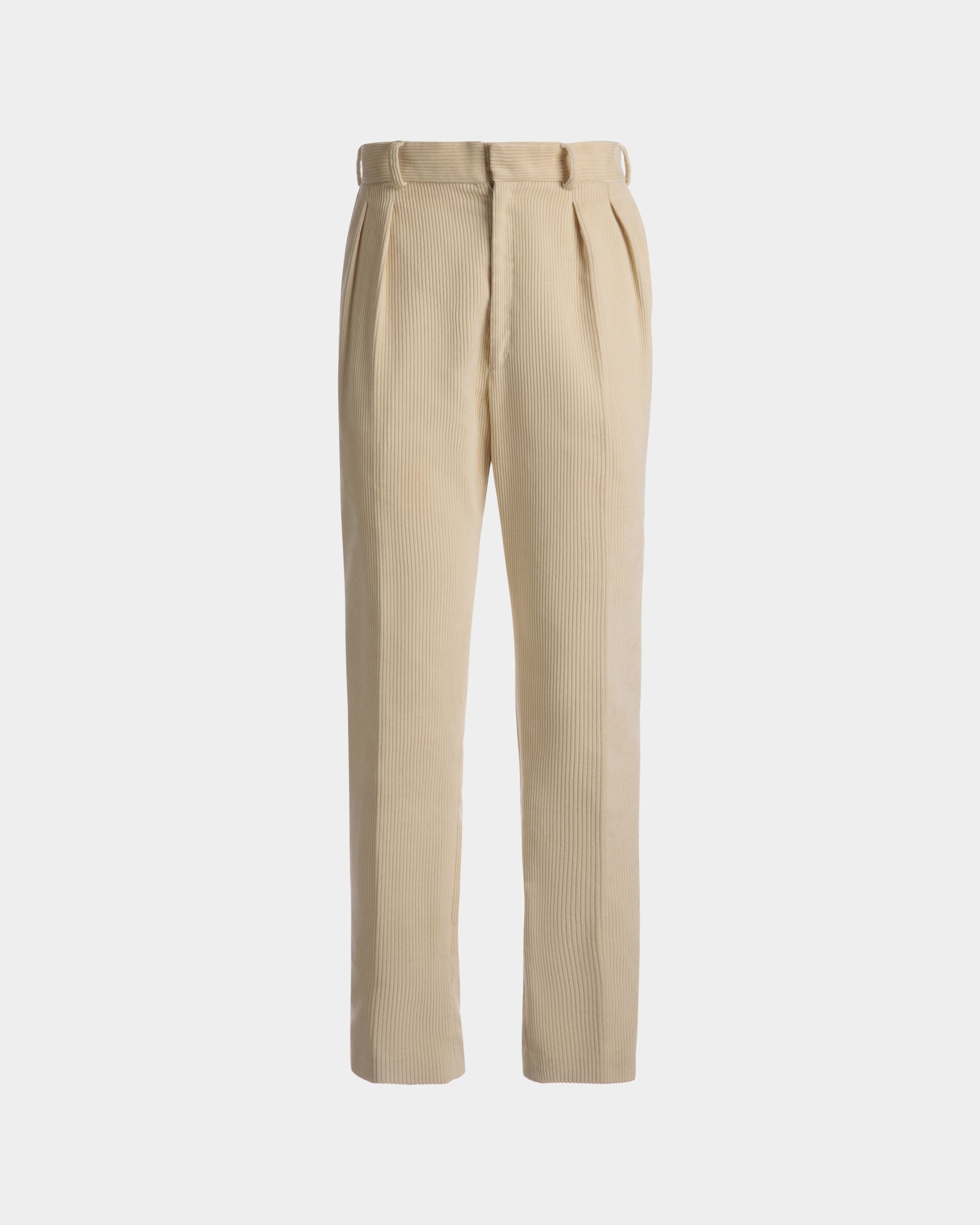 Tailored Straight Leg Pants In Bone Wool - Men's - Bally - 01