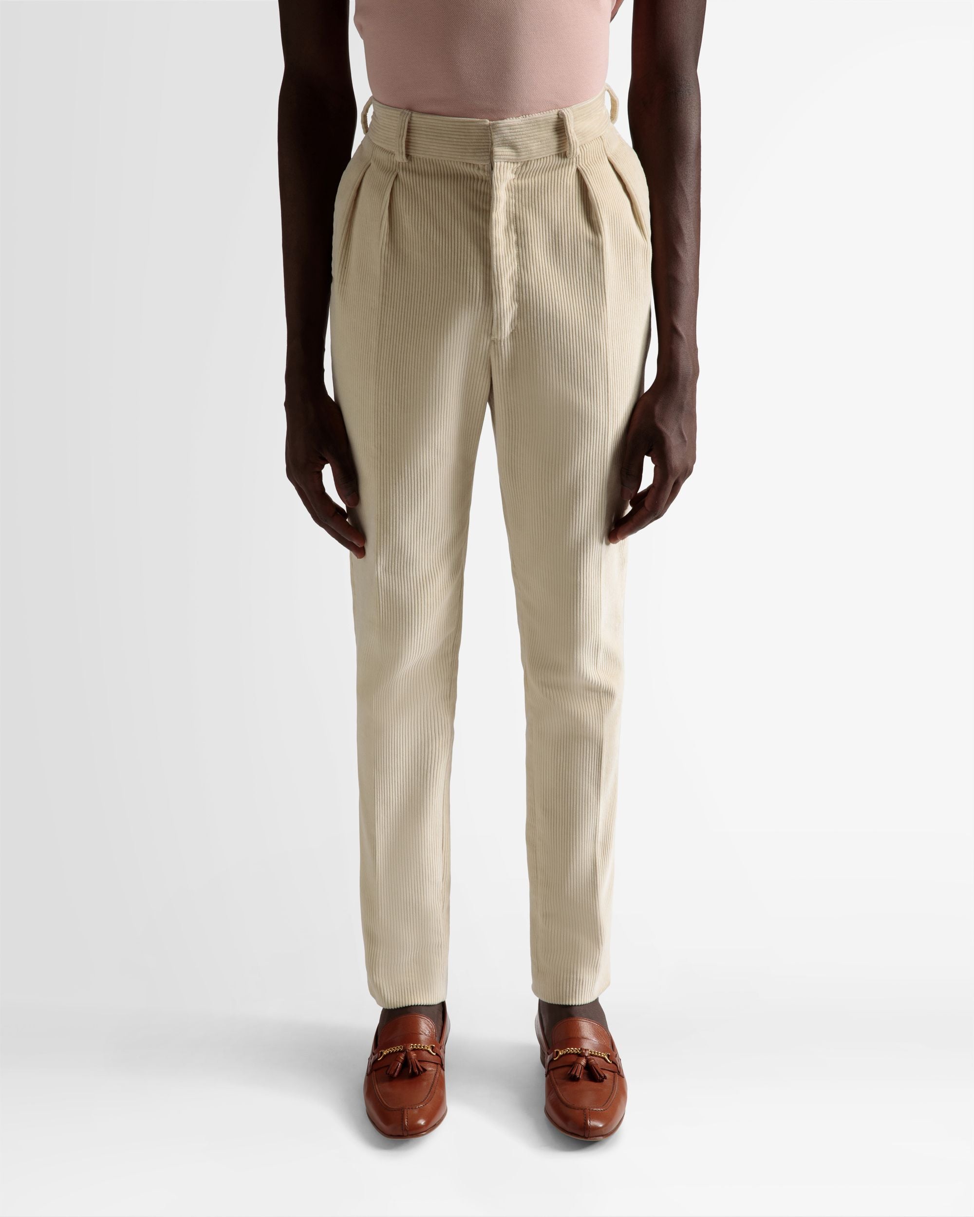 Tailored Straight Leg Pants In Bone Wool - Men's - Bally - 03