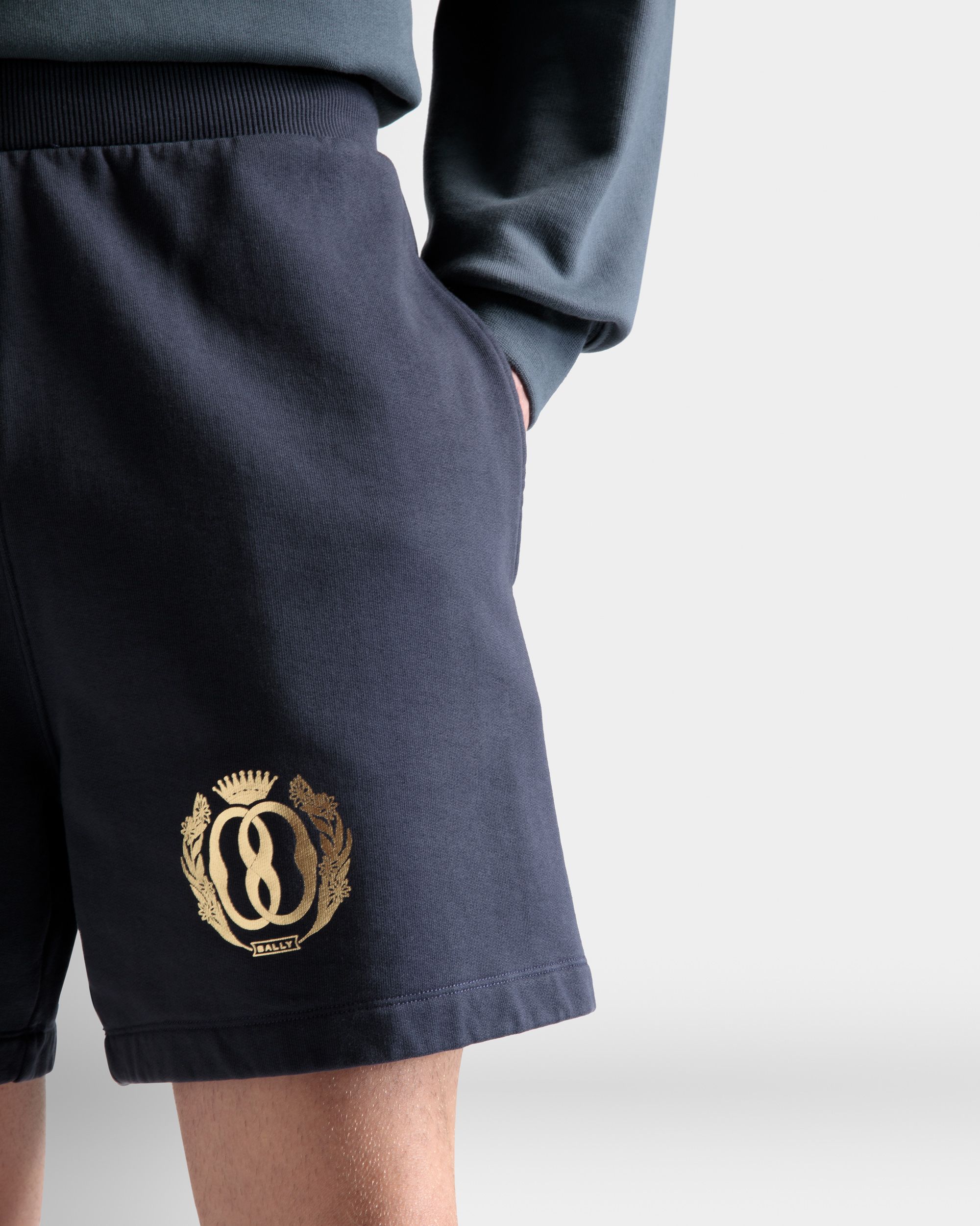 Short De Survêtement Coton Bleu Nuit - Homme - Bally - 04