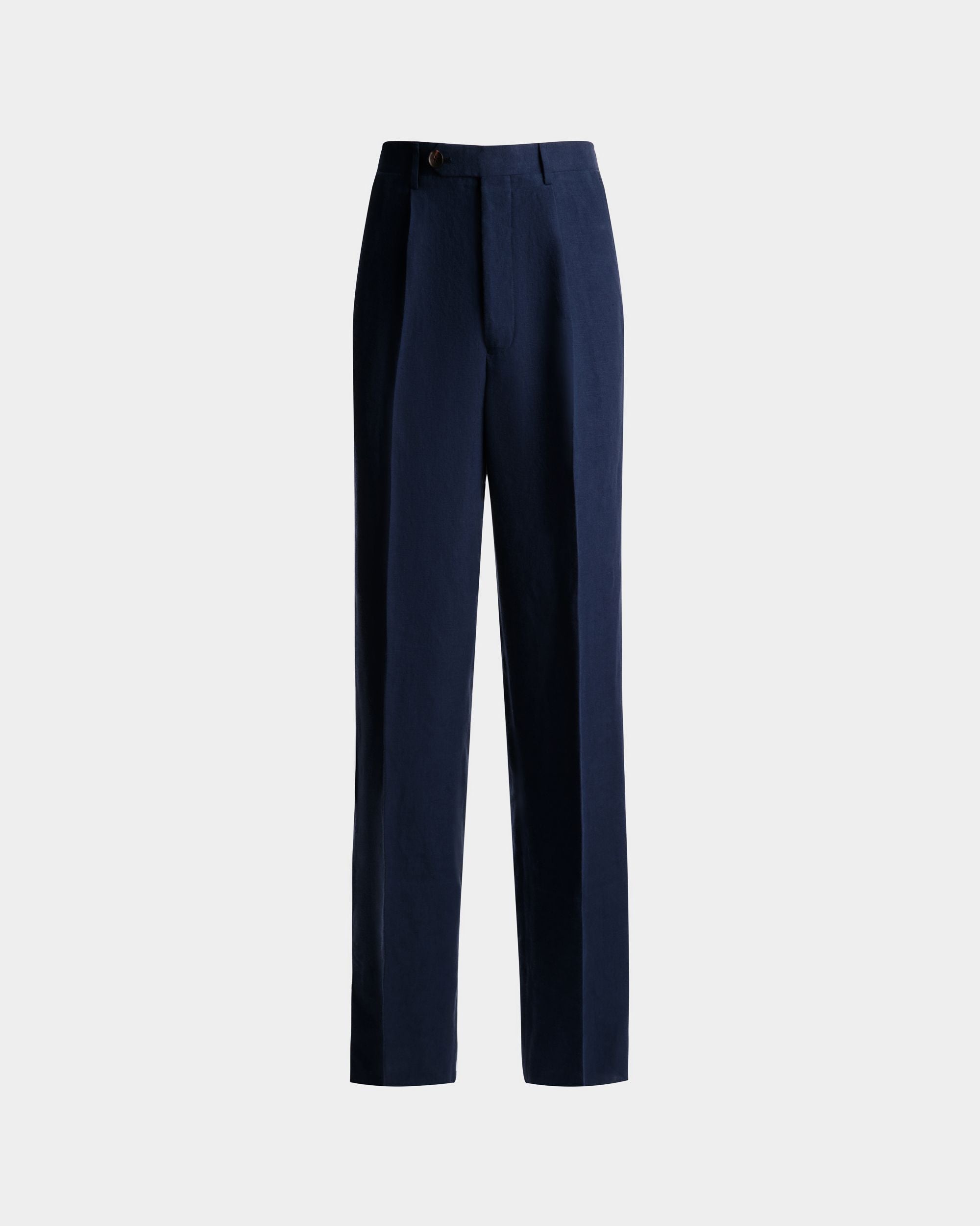 Pantalon En Lin Navy Blue - Homme - Bally - 01
