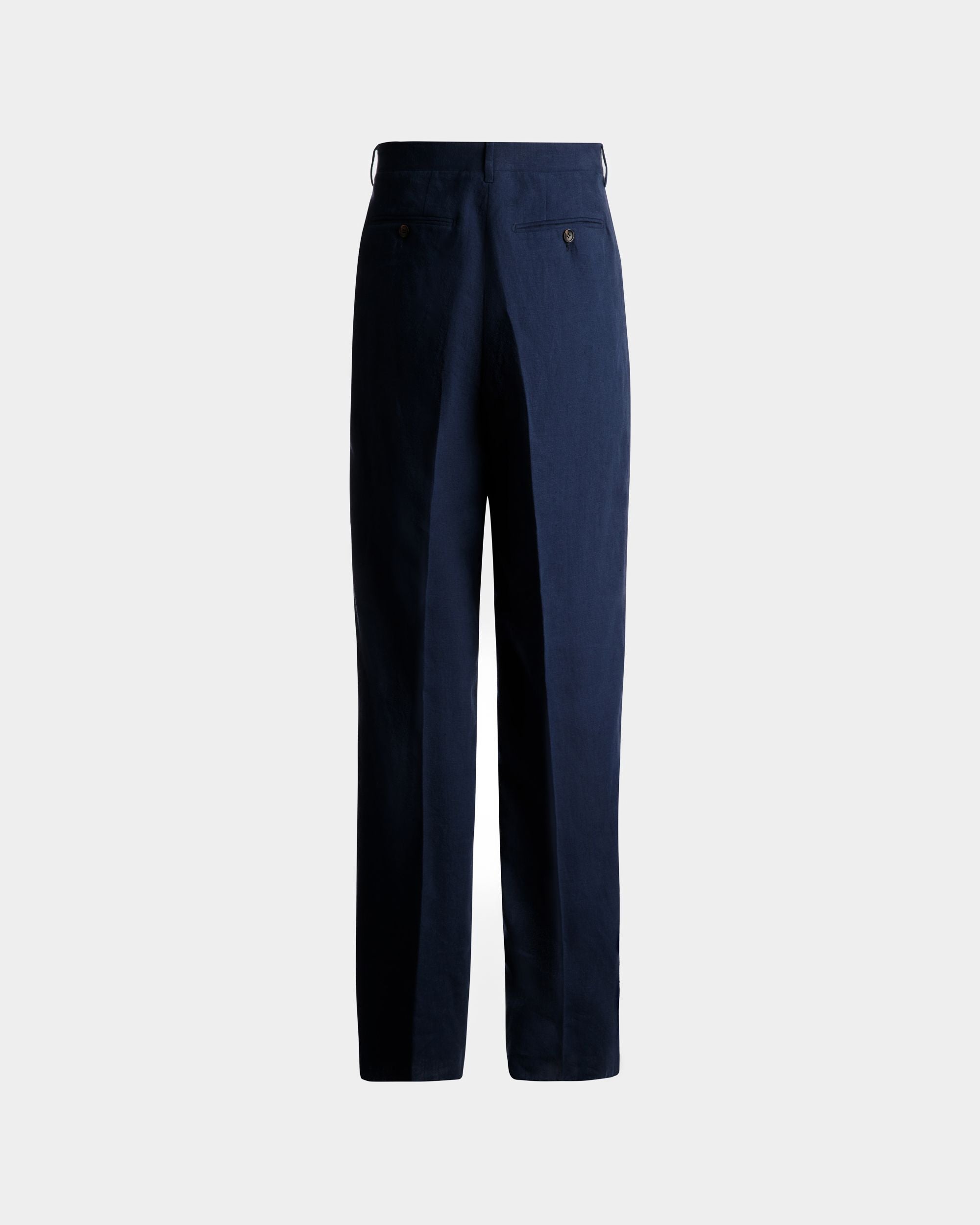 Pantalon En Lin Navy Blue - Homme - Bally - 03