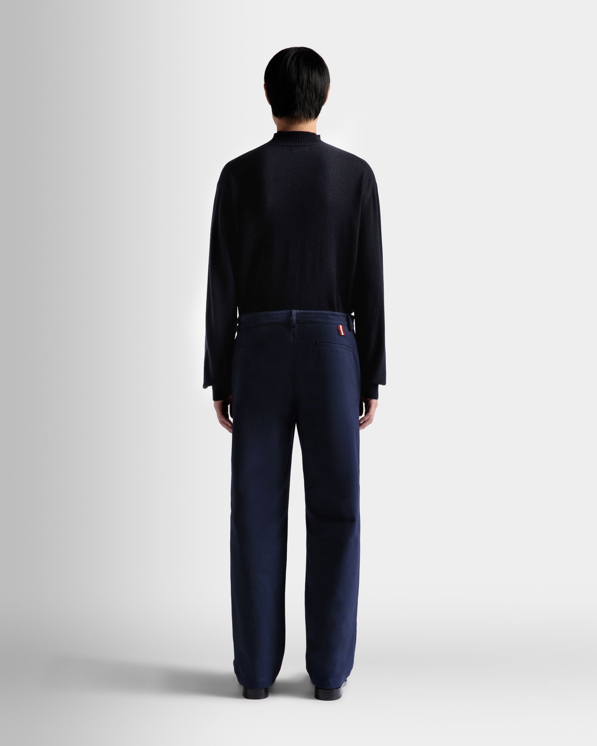 Pantalon En Coton Bleu Foncé - Homme - Bally - 06