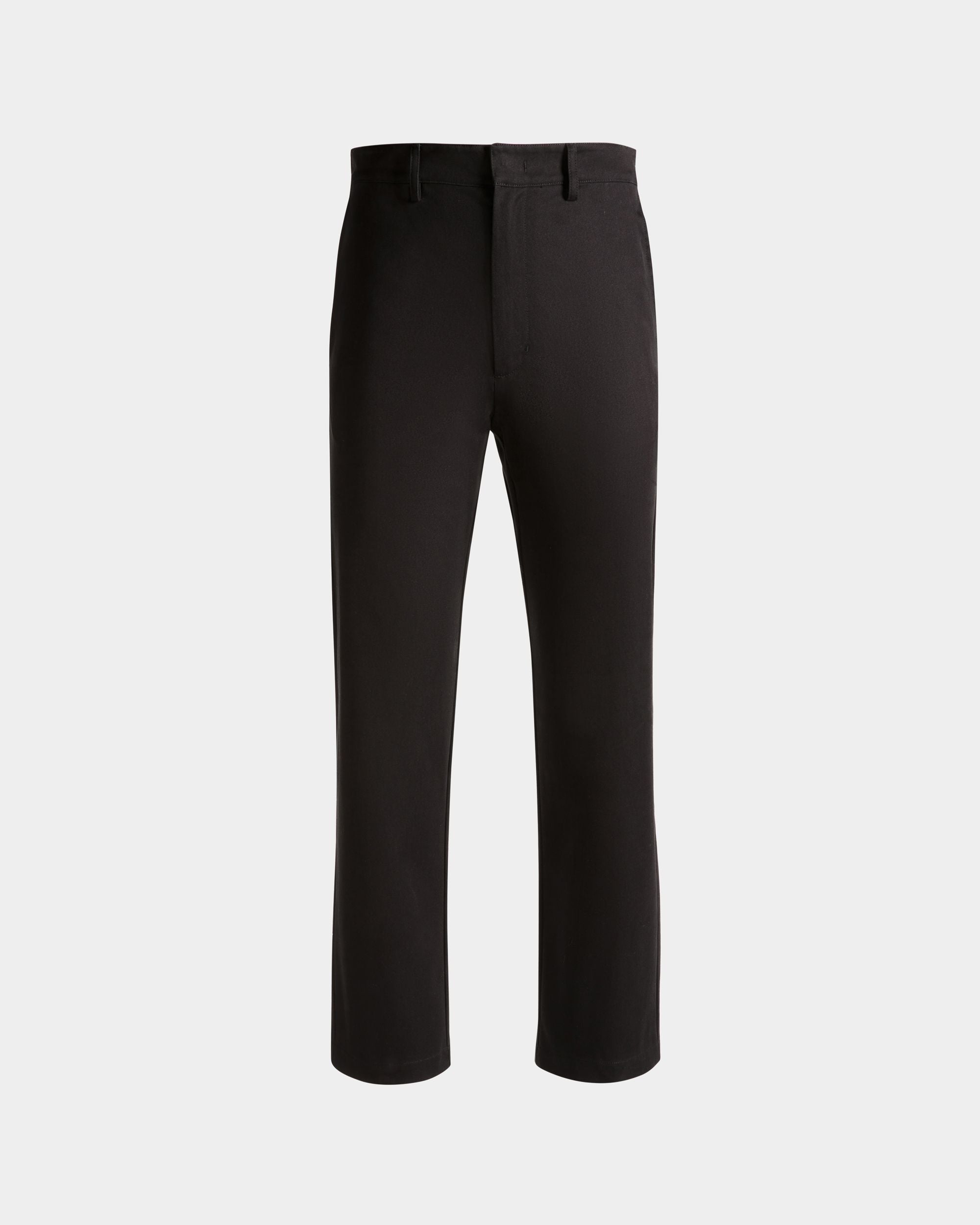 Chino Pants In Black Cotton - Men's - Bally - 01