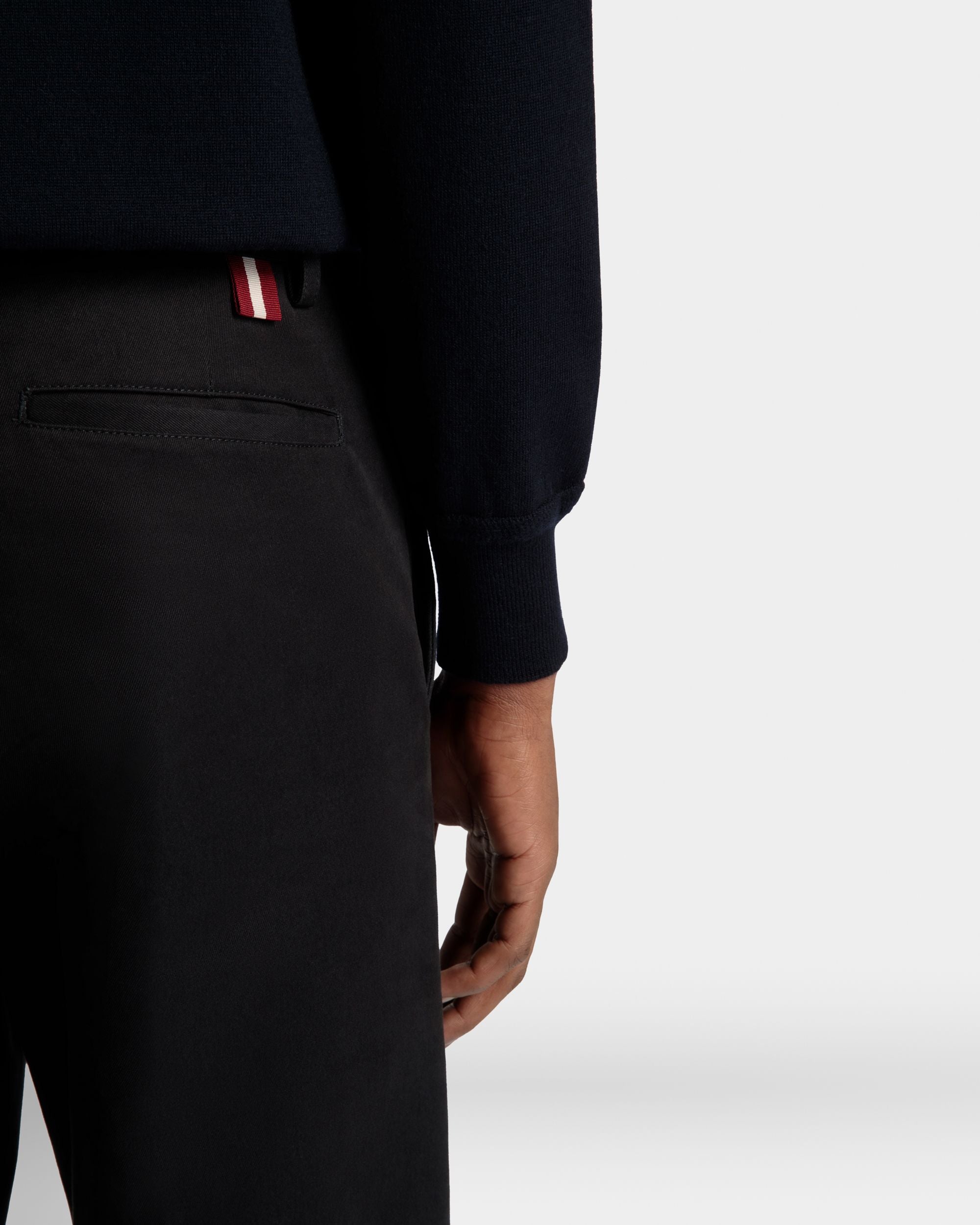 Chino Pants In Black Cotton - Men's - Bally - 03
