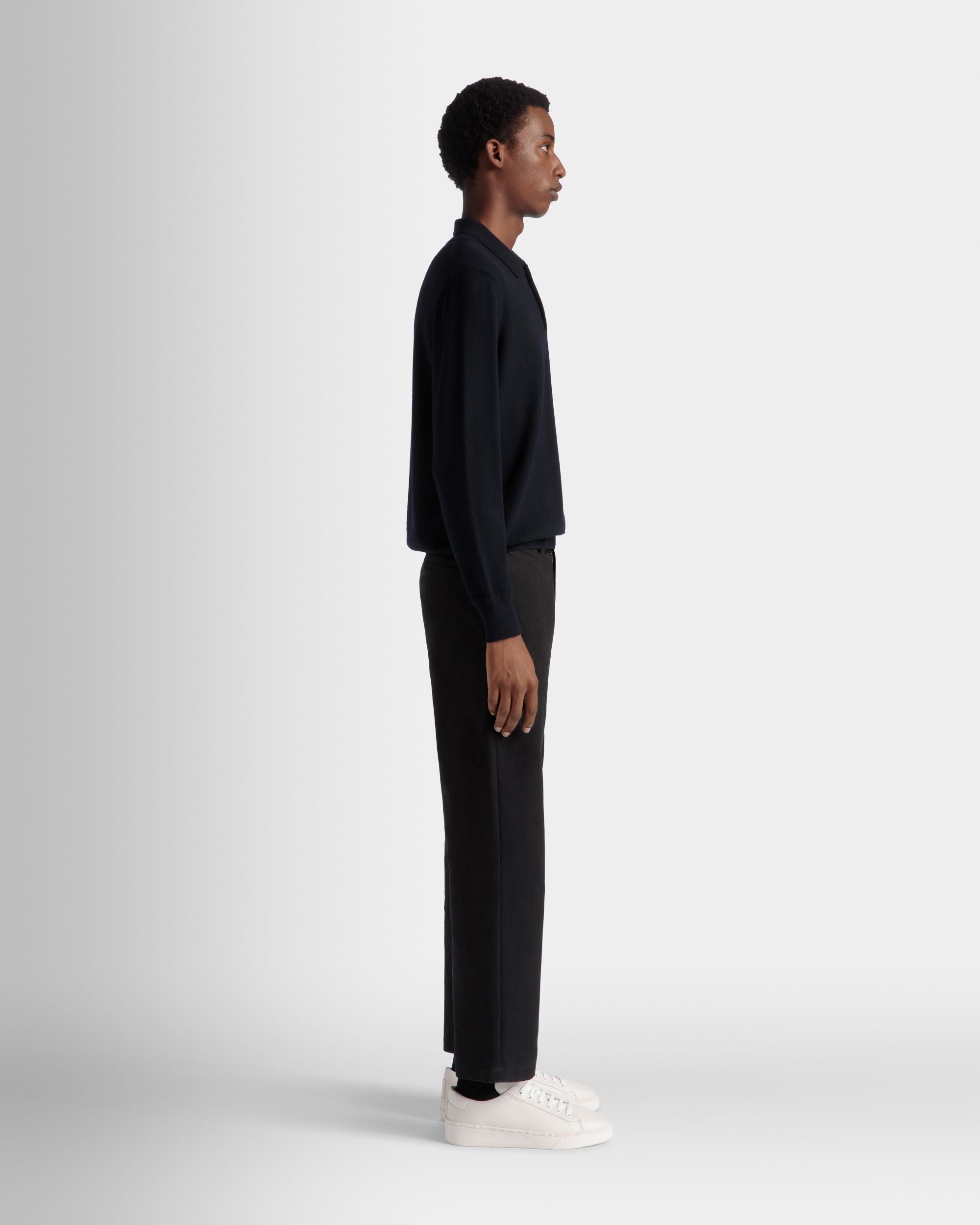 Chino Pants In Black Cotton - Men's - Bally - 05