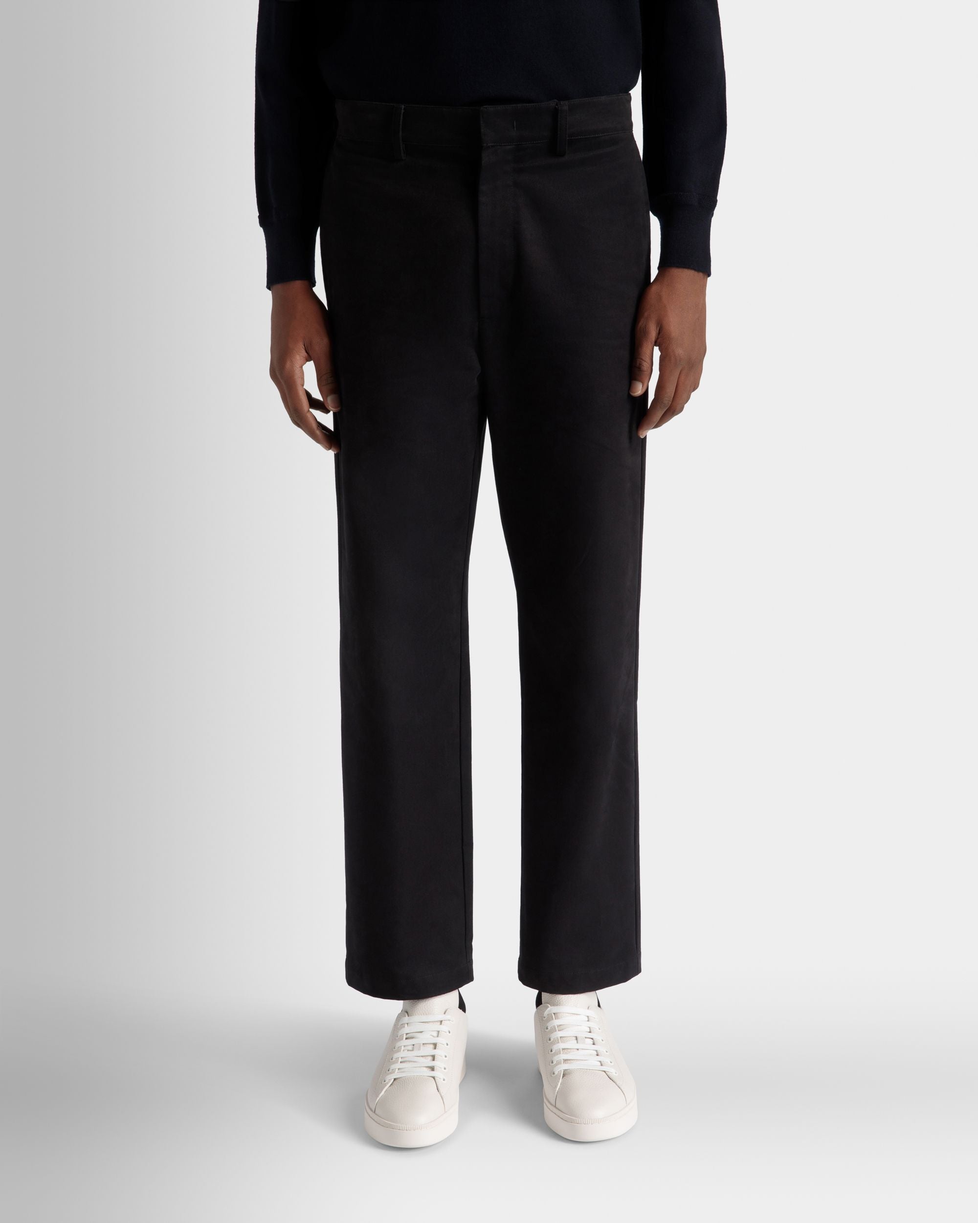 Chino Pants In Black Cotton - Men's - Bally - 08