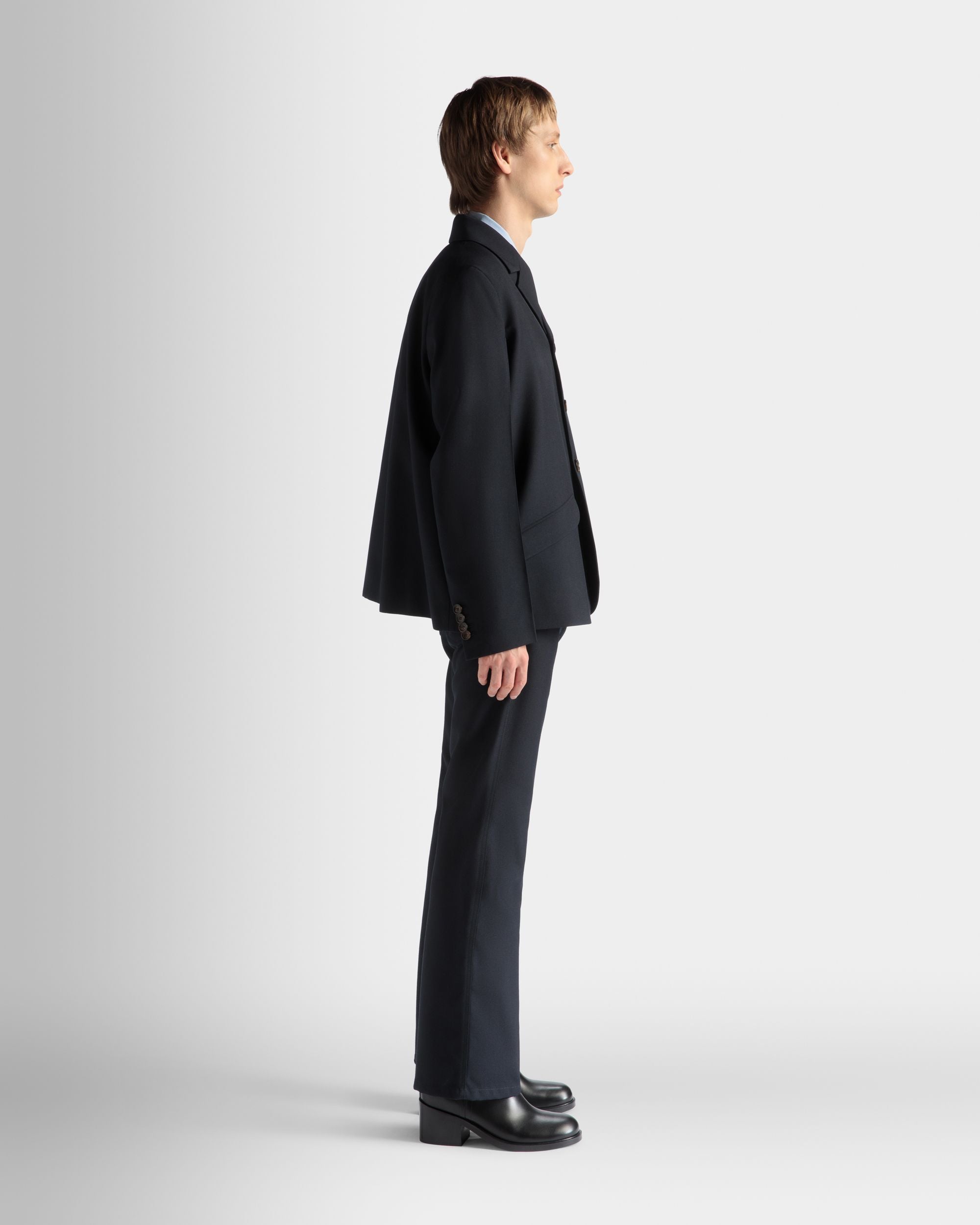 Pants in Navy Blue Wool Blend - Men's - Bally - 05
