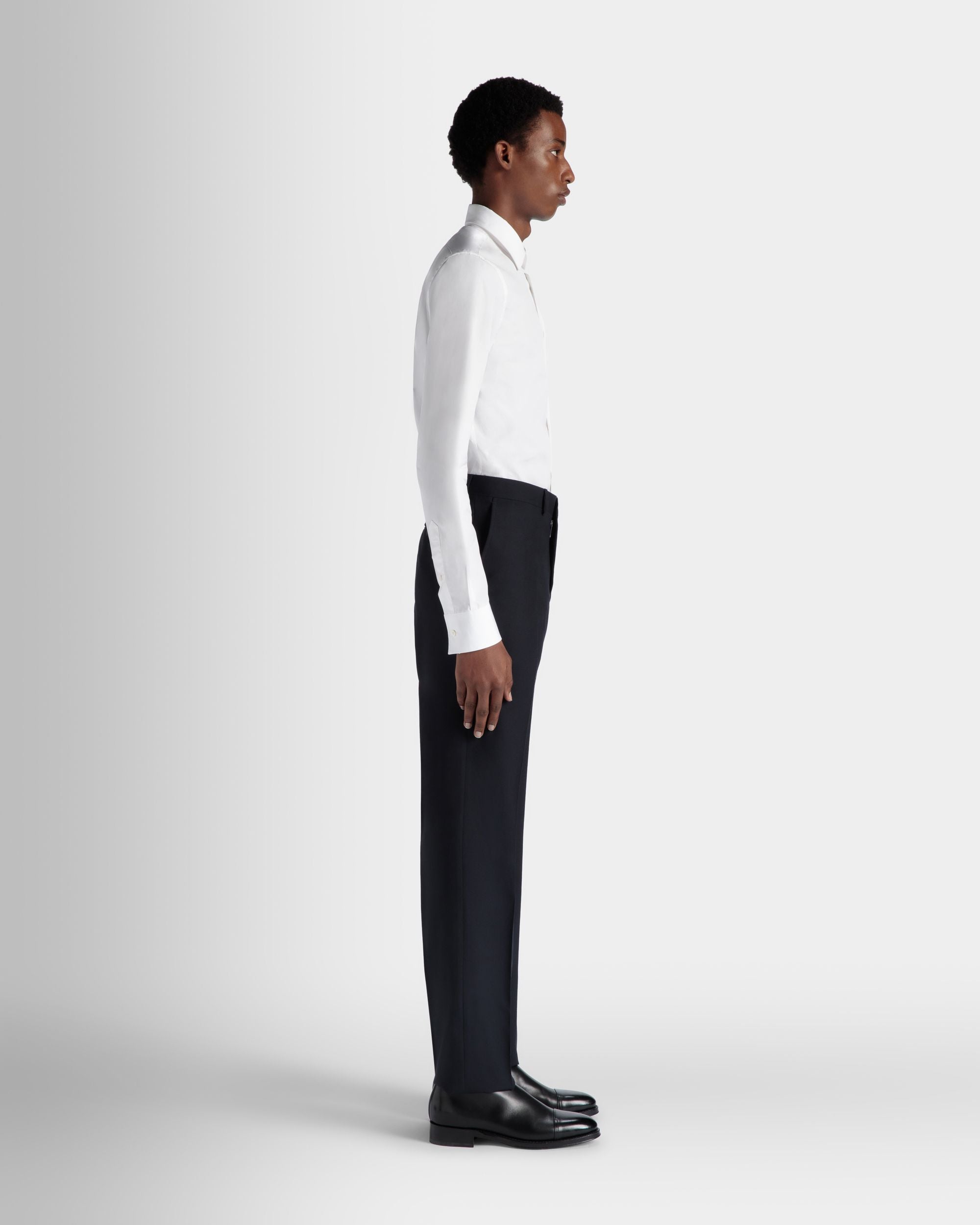 Faltenhose Aus Wolle In Navy Blue Aus Der Adrien Brody Travel-Kollektion - Herren - Bally - 07