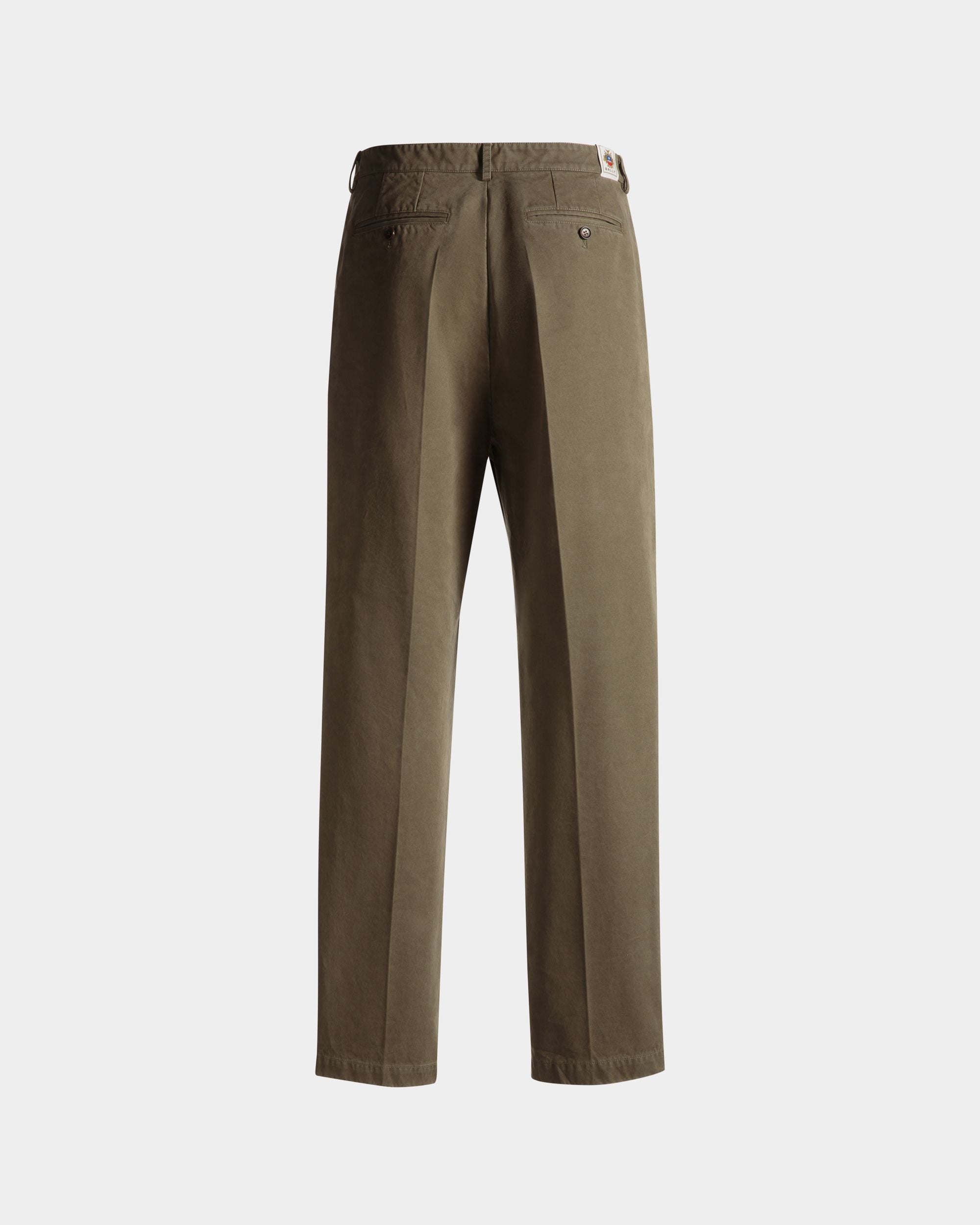 Pantalon À Pinces Classique Pour Homme En Coton Military Green - Homme - Bally - 07