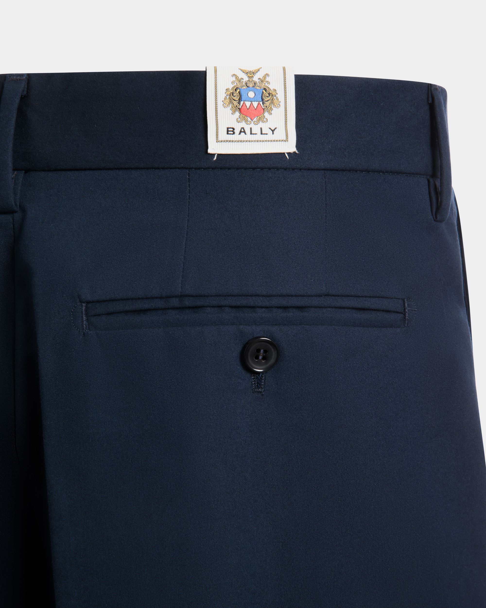 Pantalon À Pinces Regular En Coton Mélangé Navy Blue - Homme - Bally - 04