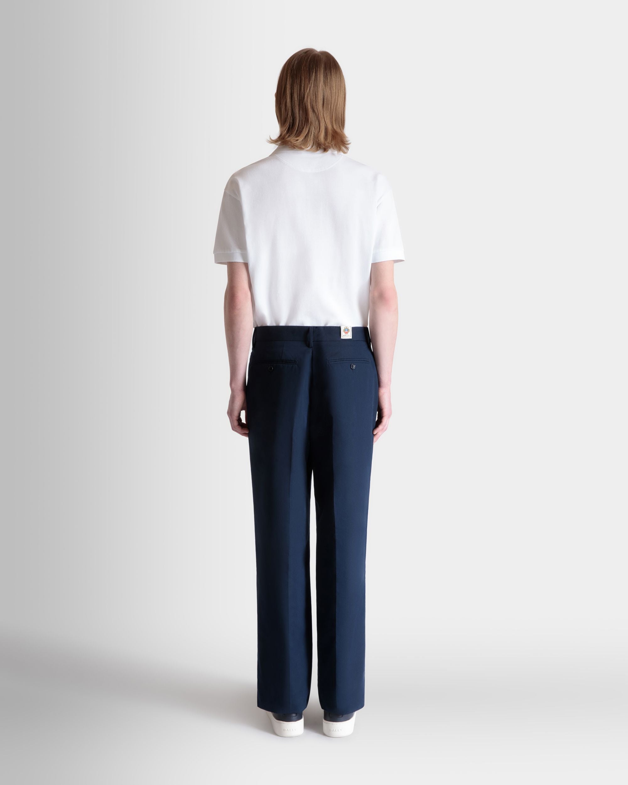Pantalon À Pinces Regular En Coton Mélangé Navy Blue - Homme - Bally - 06
