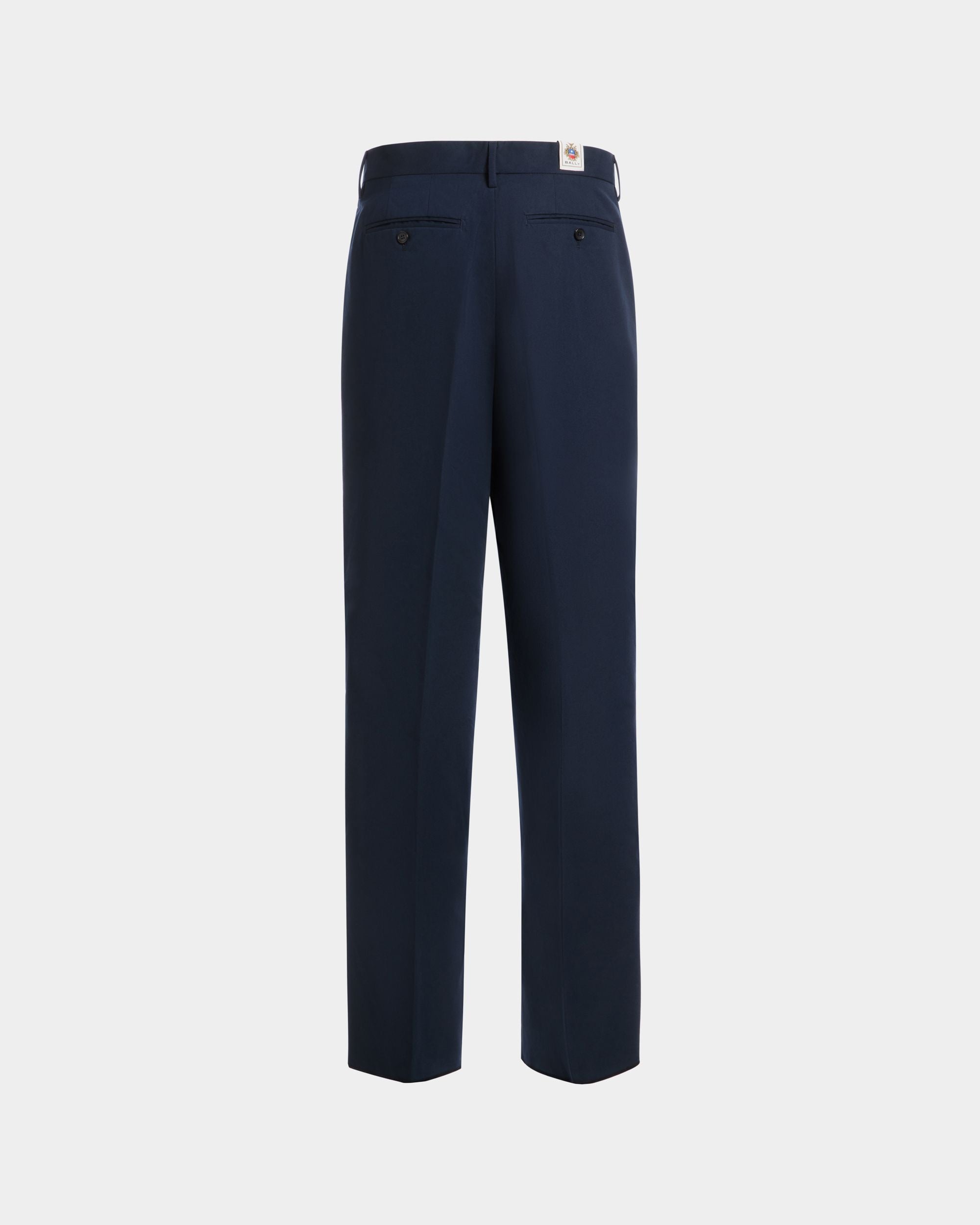 Pantalon À Pinces Regular En Coton Mélangé Navy Blue - Homme - Bally - 07