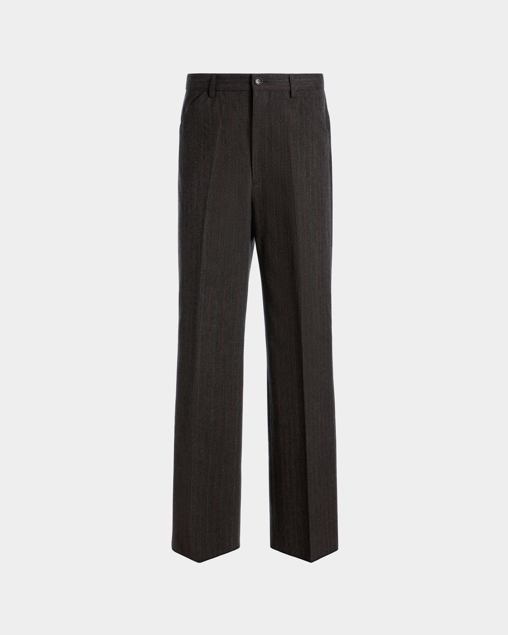 Pantalone Sartoriale In Misto Lana Grigio Con Motivo Gessato - Uomo - Bally - 01