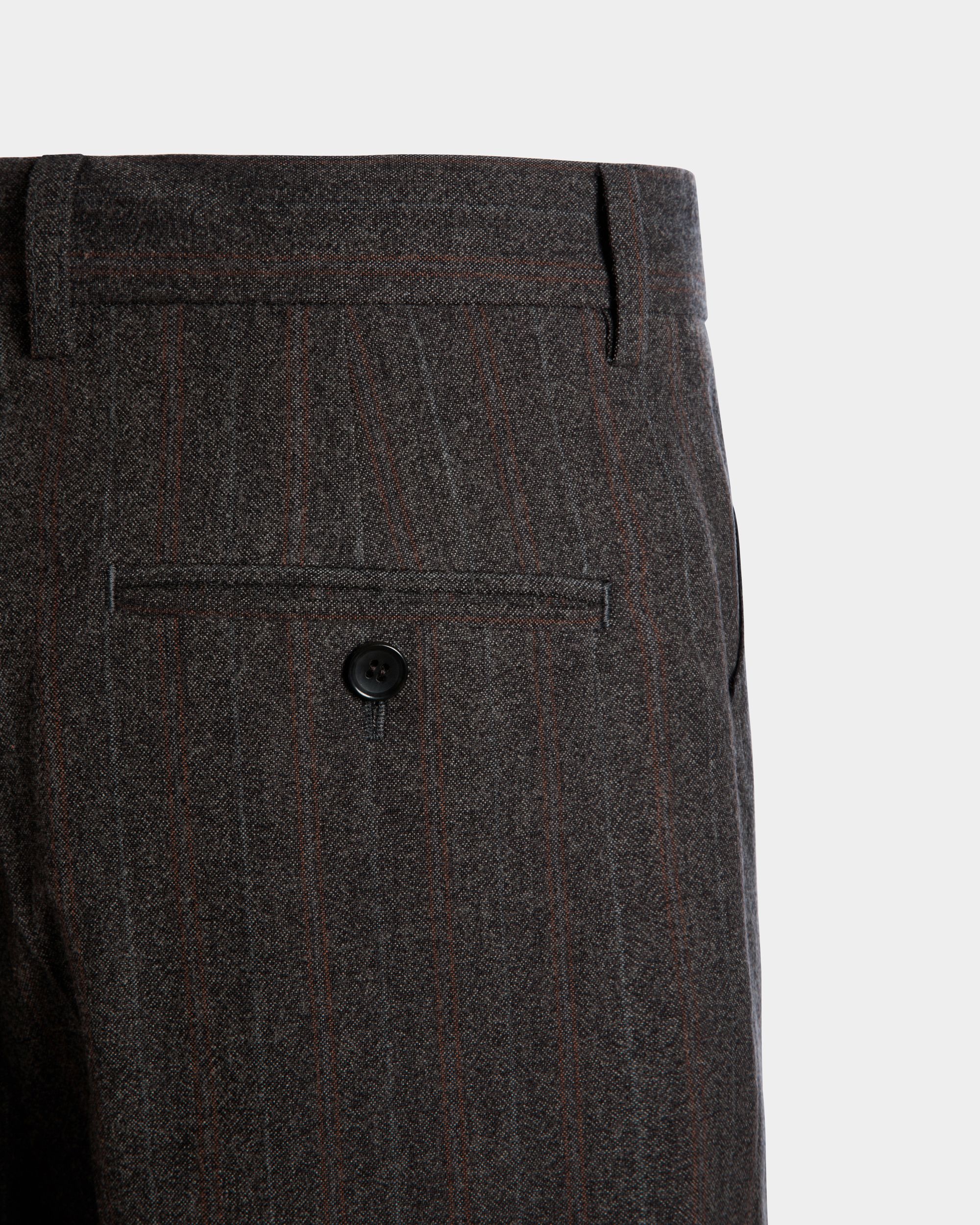 Pantalone Sartoriale In Misto Lana Grigio Con Motivo Gessato - Uomo - Bally - 02
