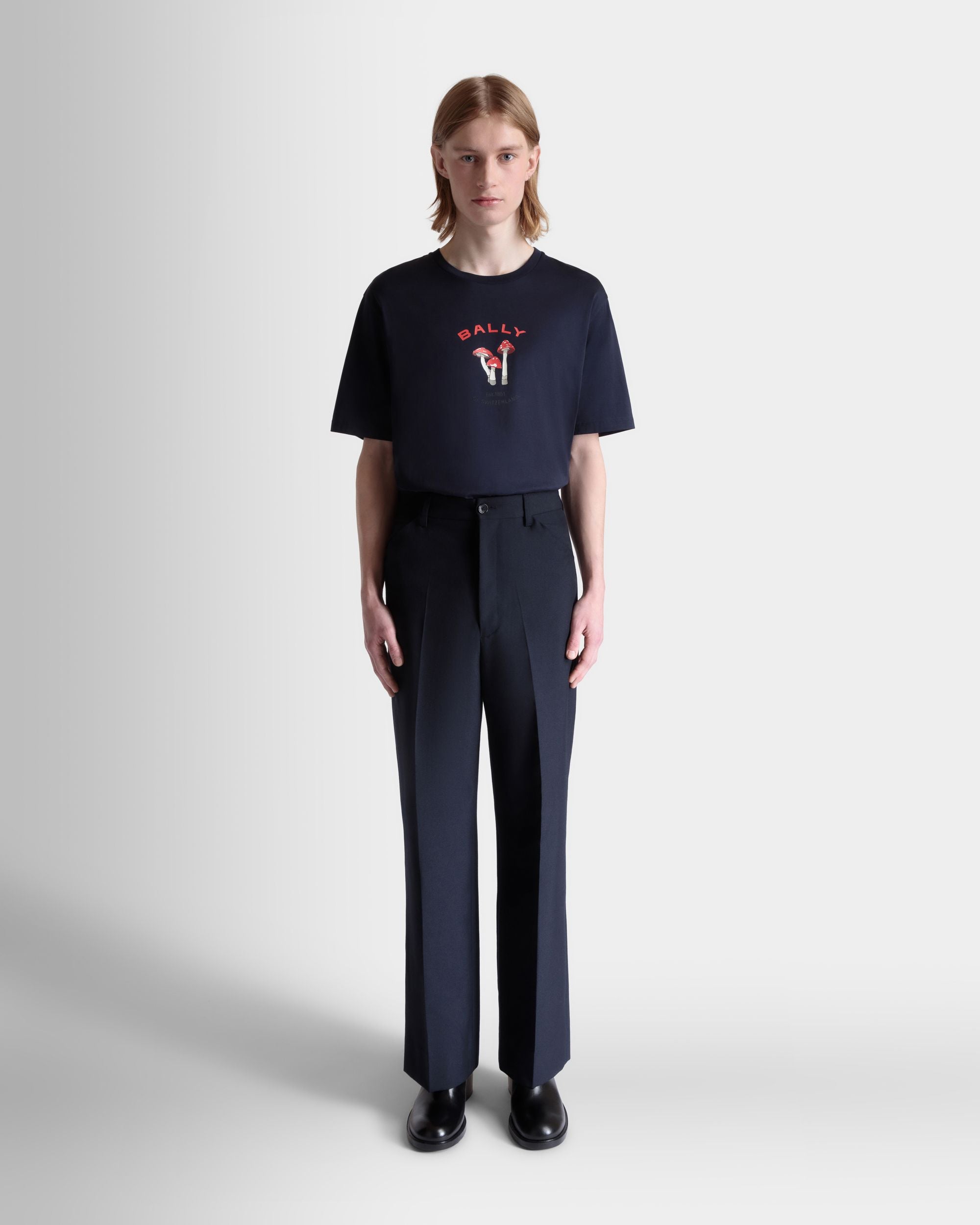 Maßgeschneiderte Hose Aus Einer Wollmischung In Navy Blue - Herren - Bally - 02