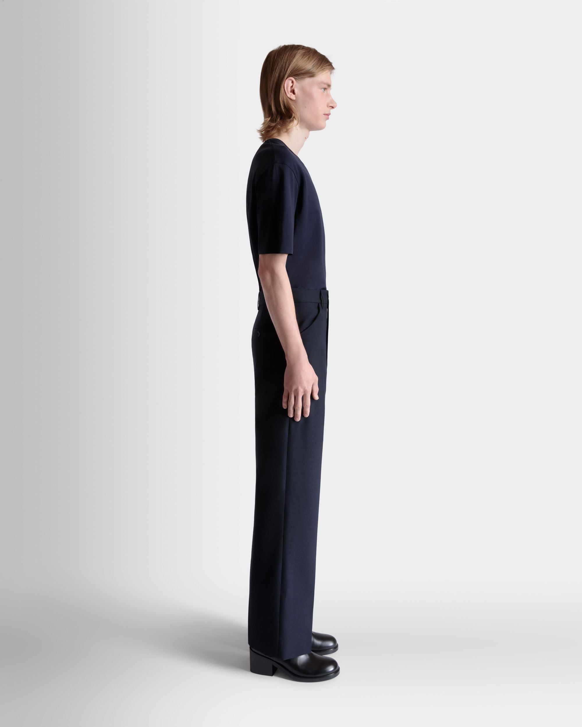 Maßgeschneiderte Hose Aus Einer Wollmischung In Navy Blue - Herren - Bally - 05