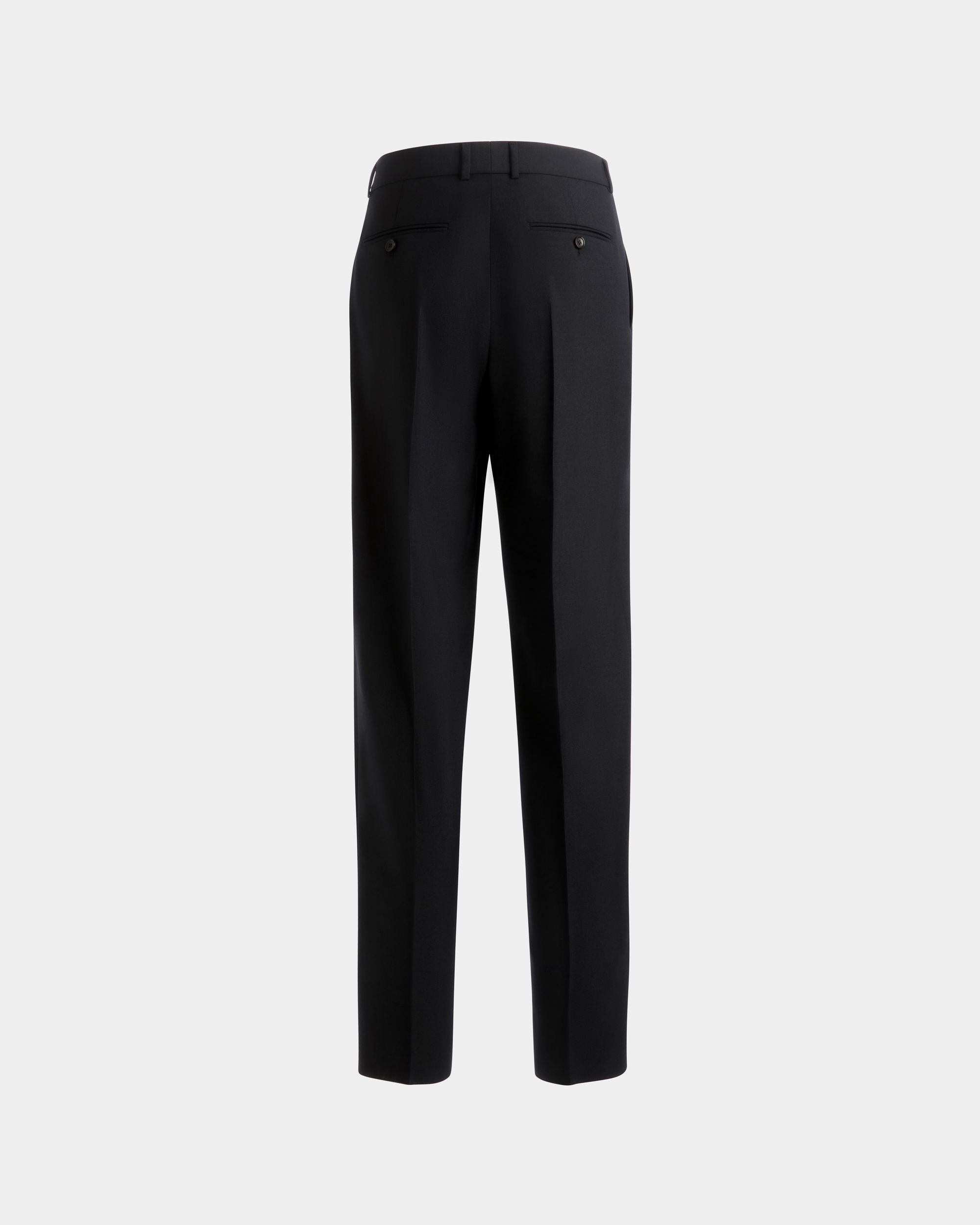 Pleated Pants In Navy Blue Wool Blend - Men's - Bally - 07