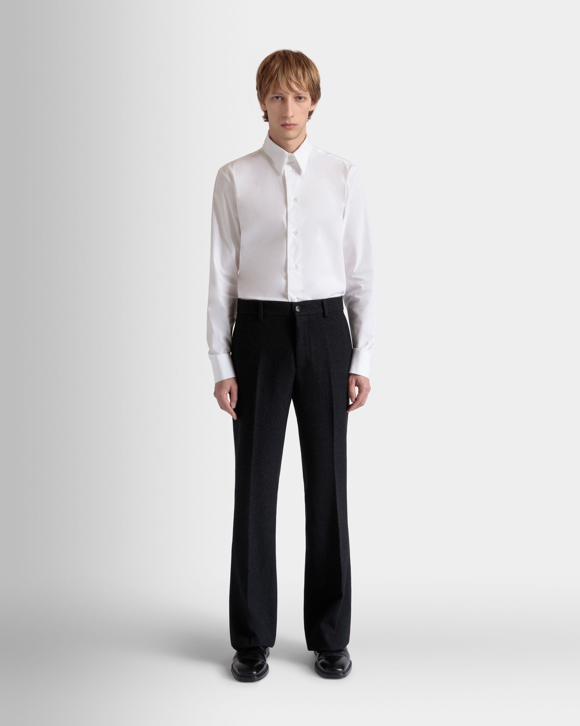 Pleated Pants In Dark Grey Wool - Men's - Bally - 02