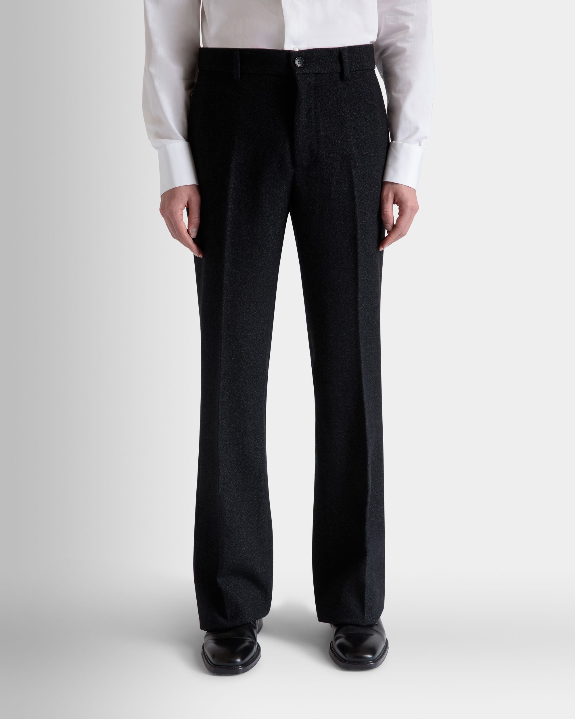 Pleated Pants In Dark Grey Wool - Men's - Bally - 03