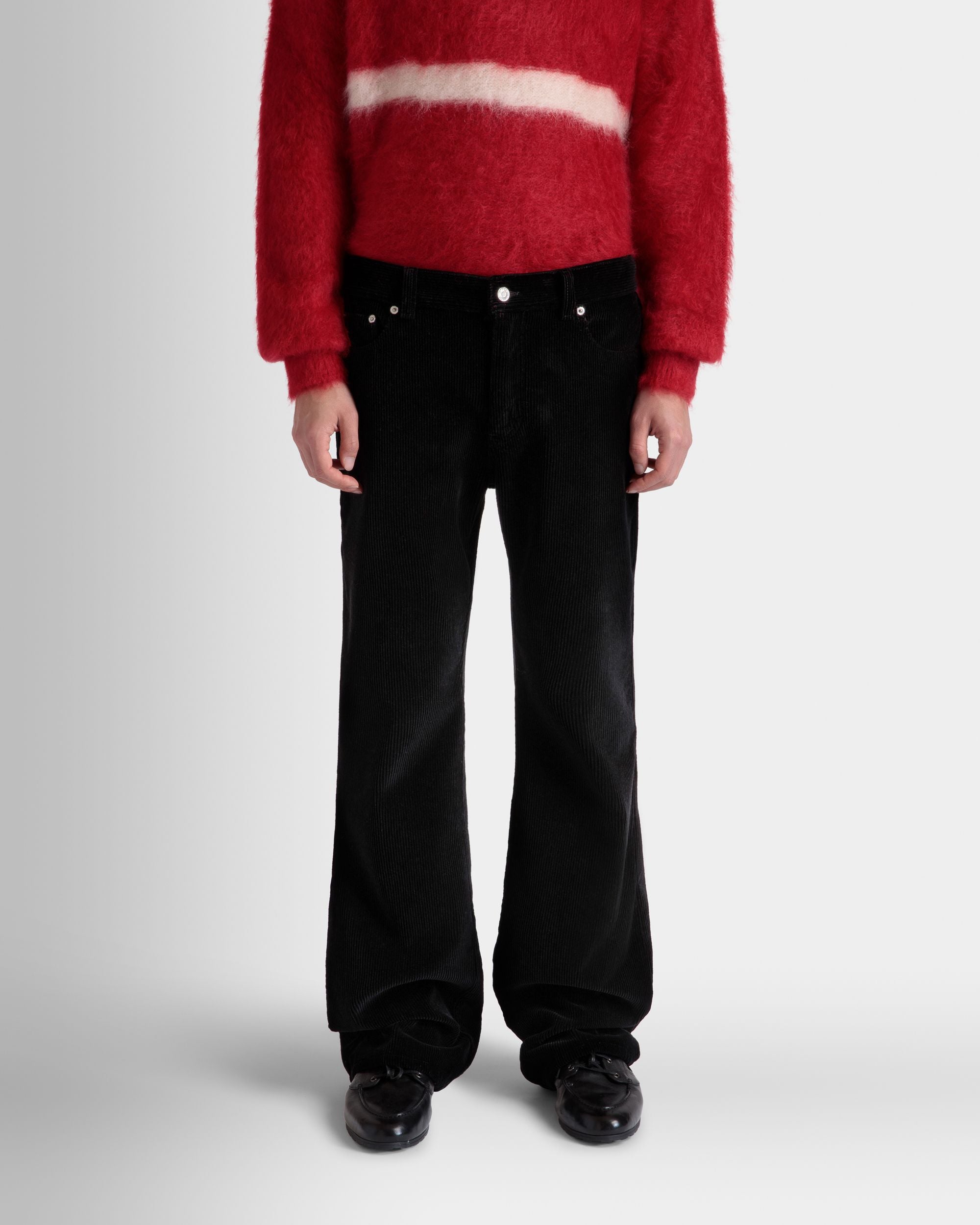 Jeans In Corduroy Di Cotone Nero - Uomo - Bally - 03
