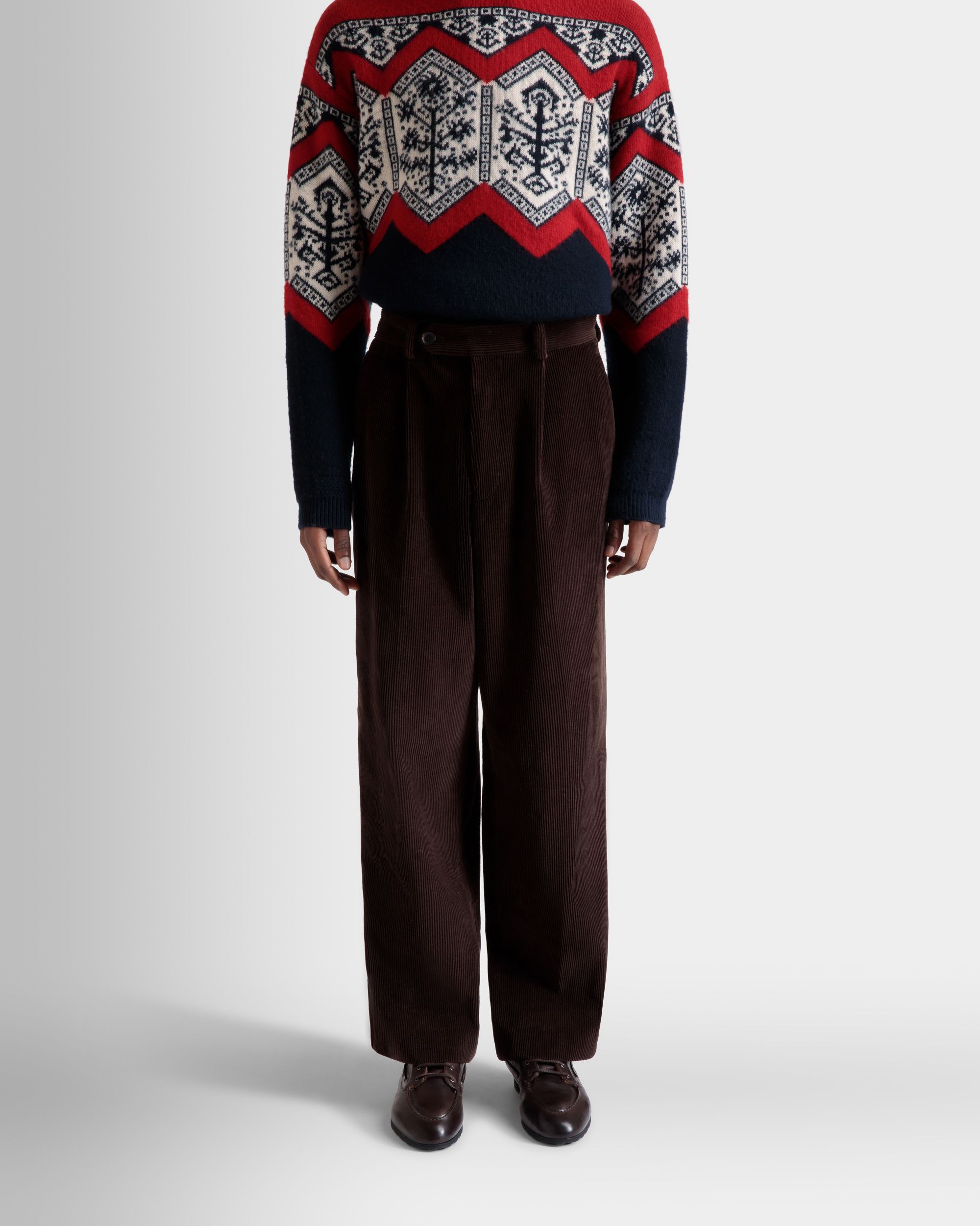 Winter Capsule Faltenhose Aus Baumwollcord In Ebenholzschwarz - Herren - Bally - 08