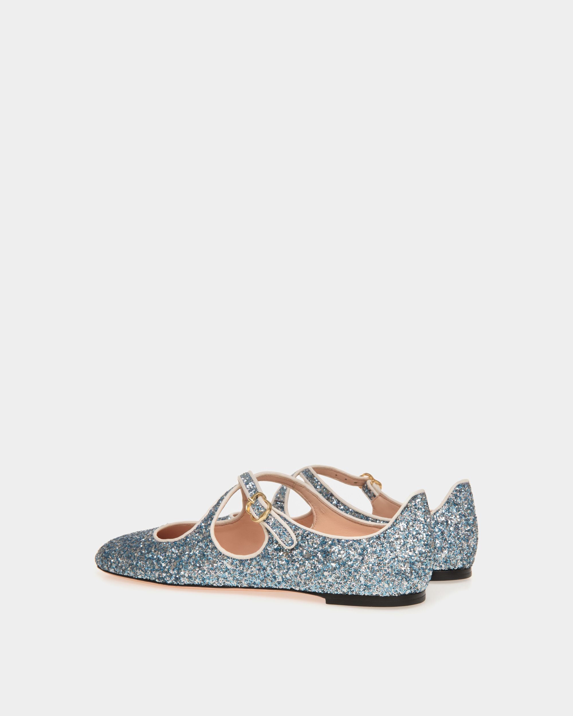Ballyrina Flat In Light Blue Glitter - Women's - Bally - 03